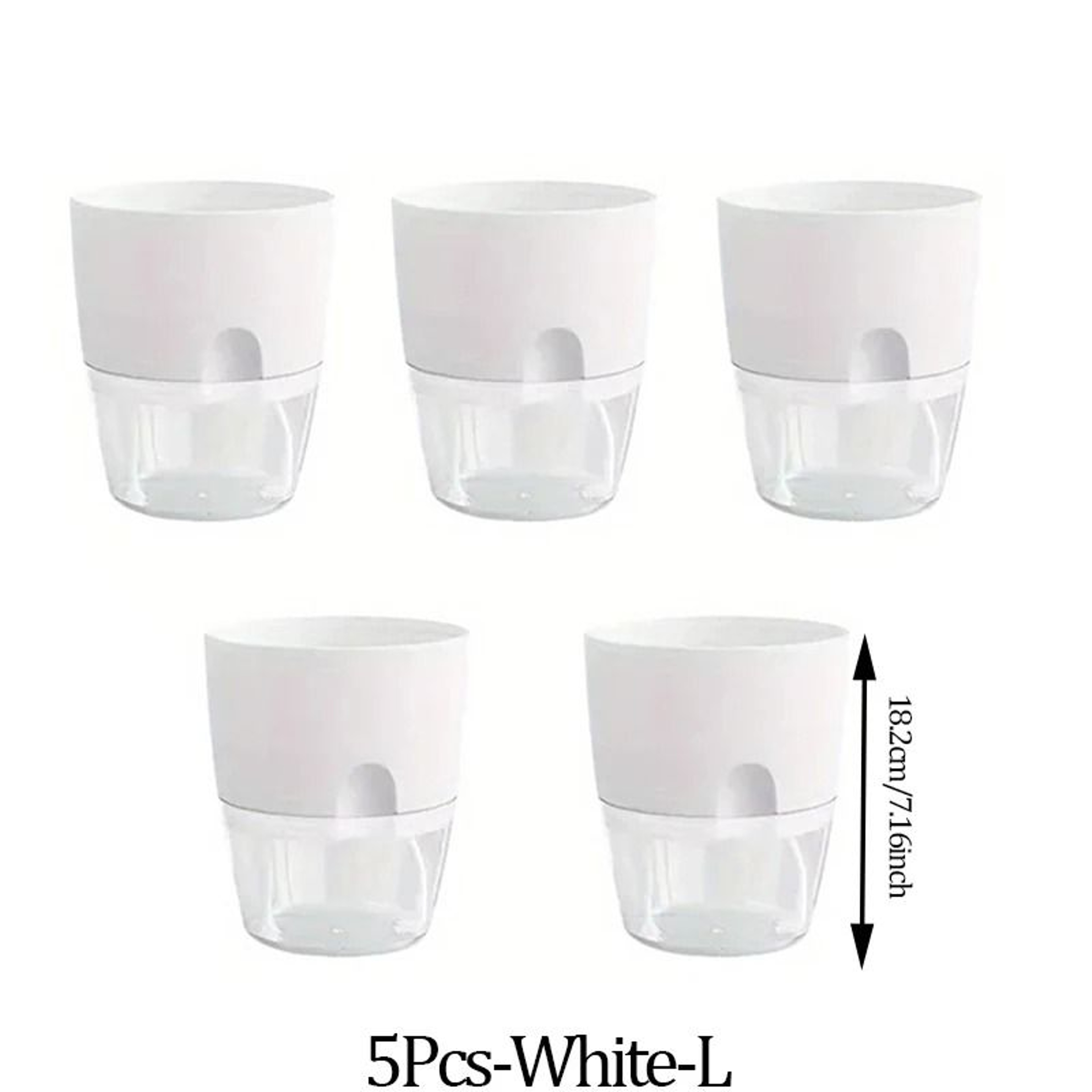5Piece SelfWatering Planters Set With Wicking Flower Pots  Watering Bottle 9