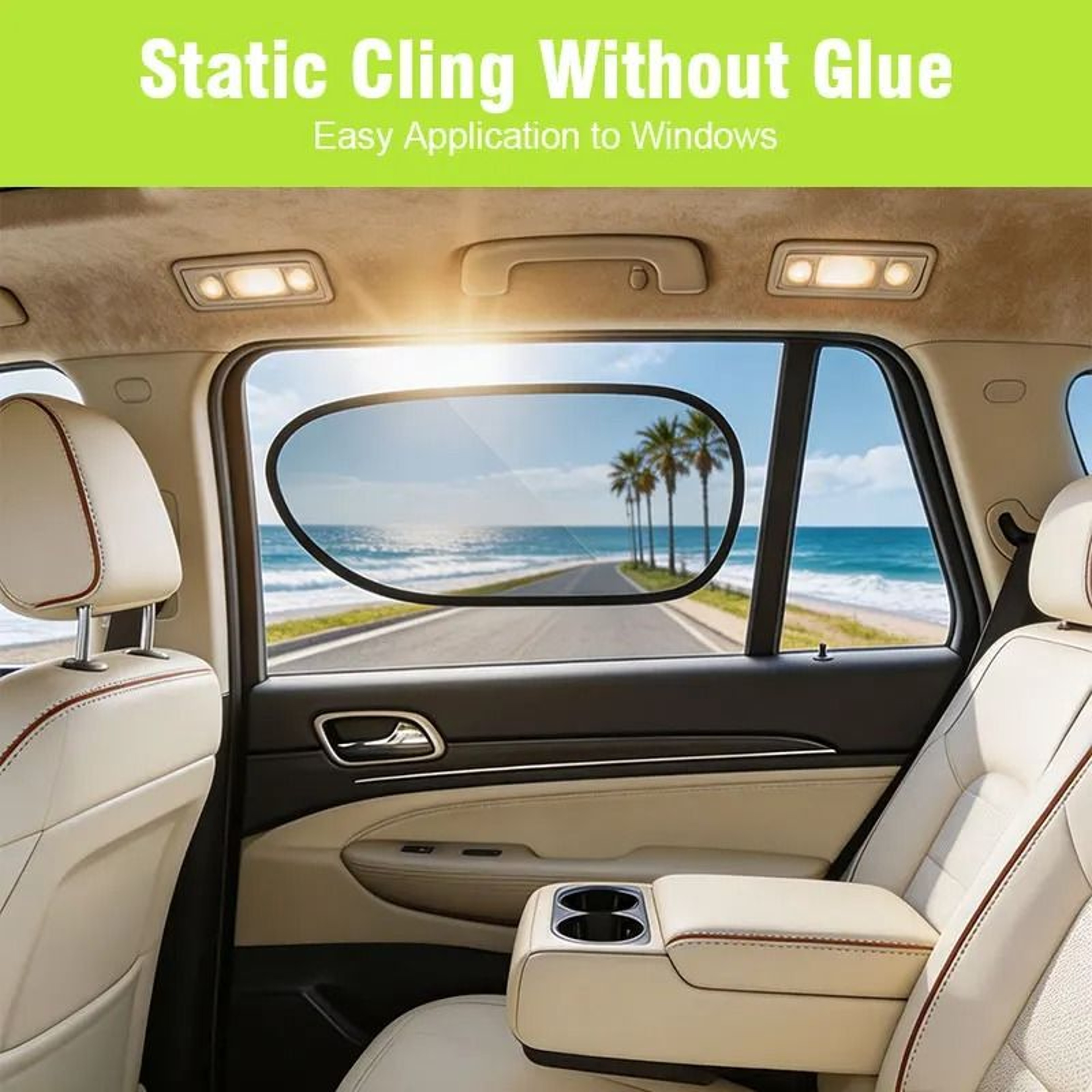 Static Cling Car Window Sunshades Electrostatic UV Blocking AntiGlare Film 4