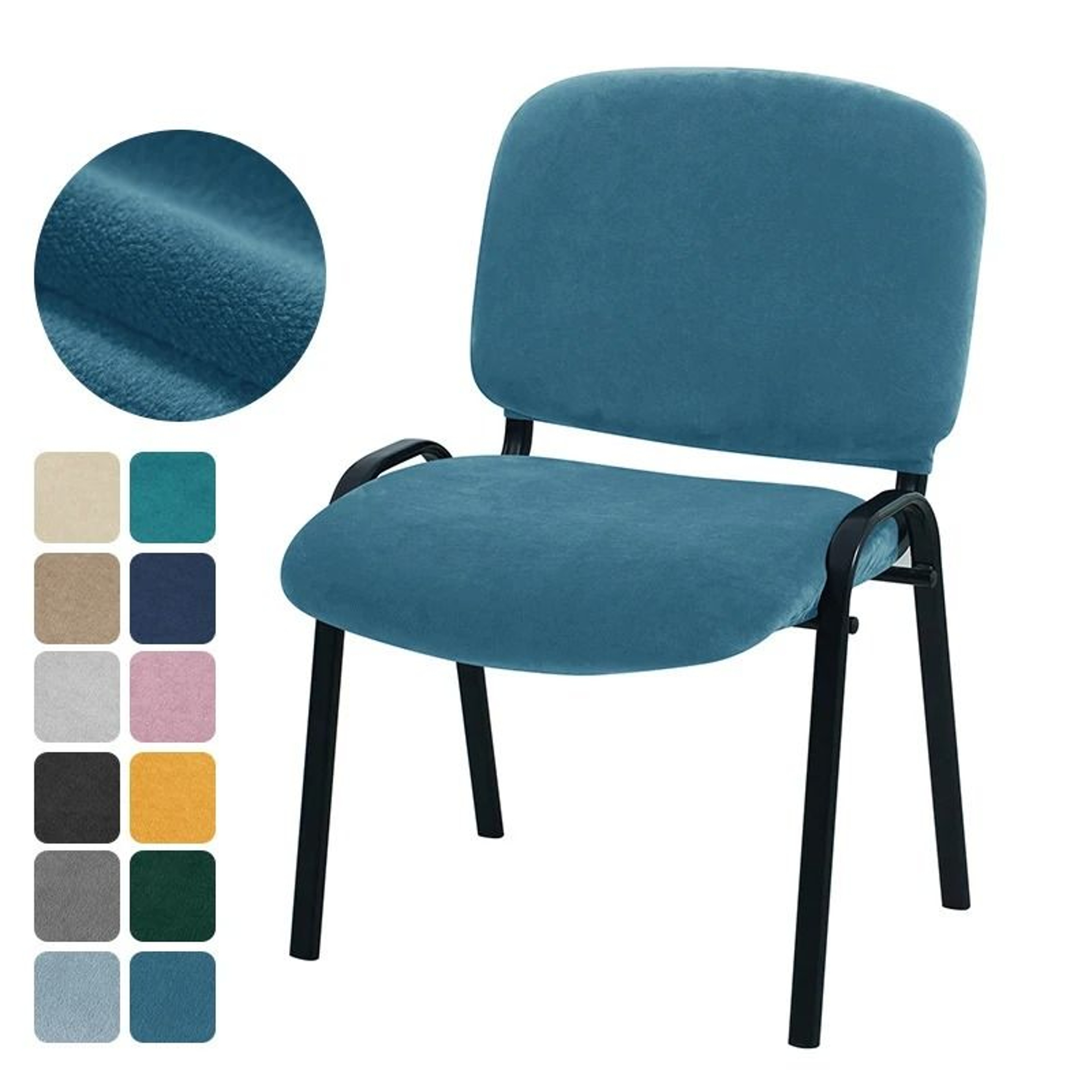 2Piece Velvet Split Low Back Chair Cover Set Stretch Seat  Backrest Slipcovers 5