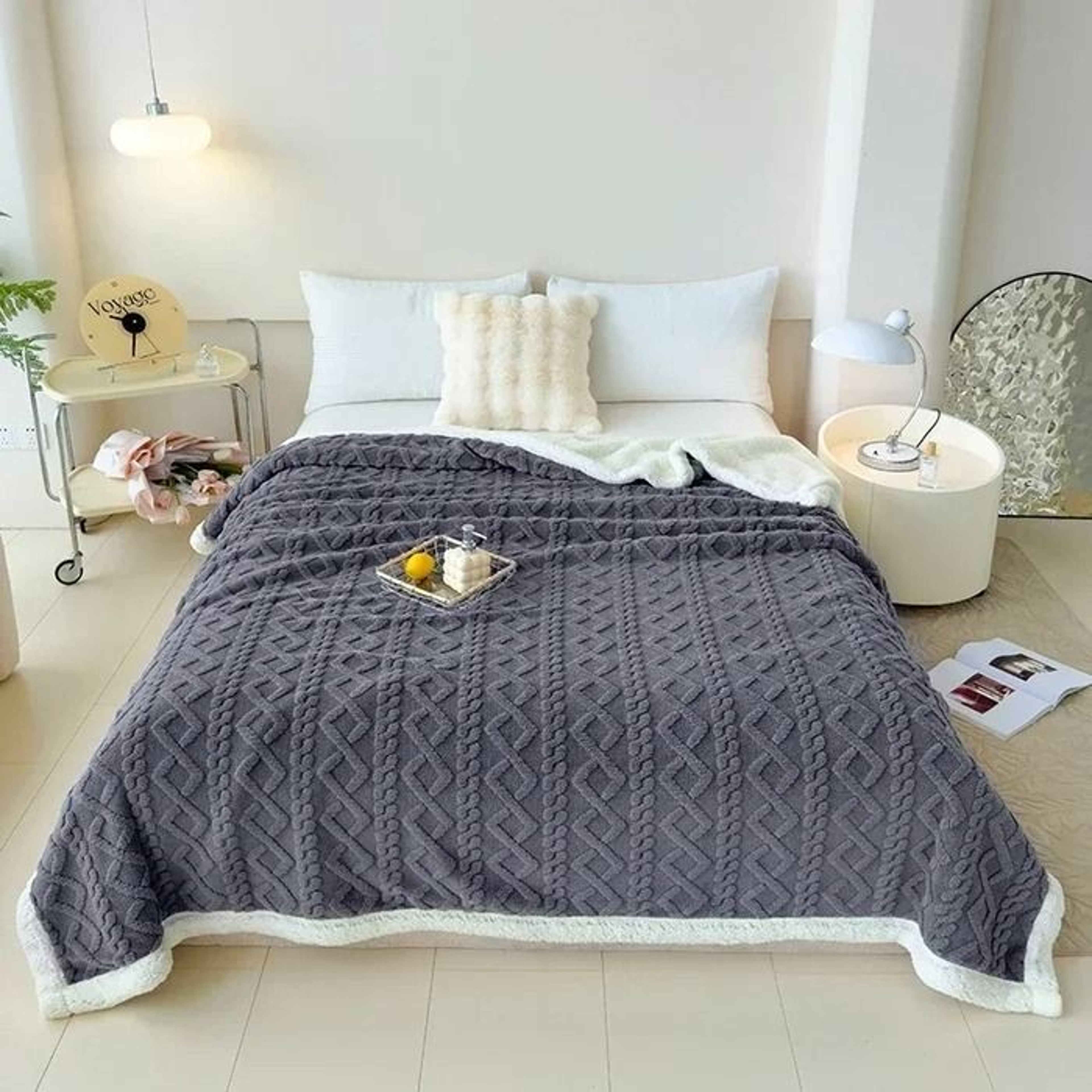 Soft Woolen Lamb Velvet Flannel Blanket Warm AllSeason Bed  Sofa Throw 8