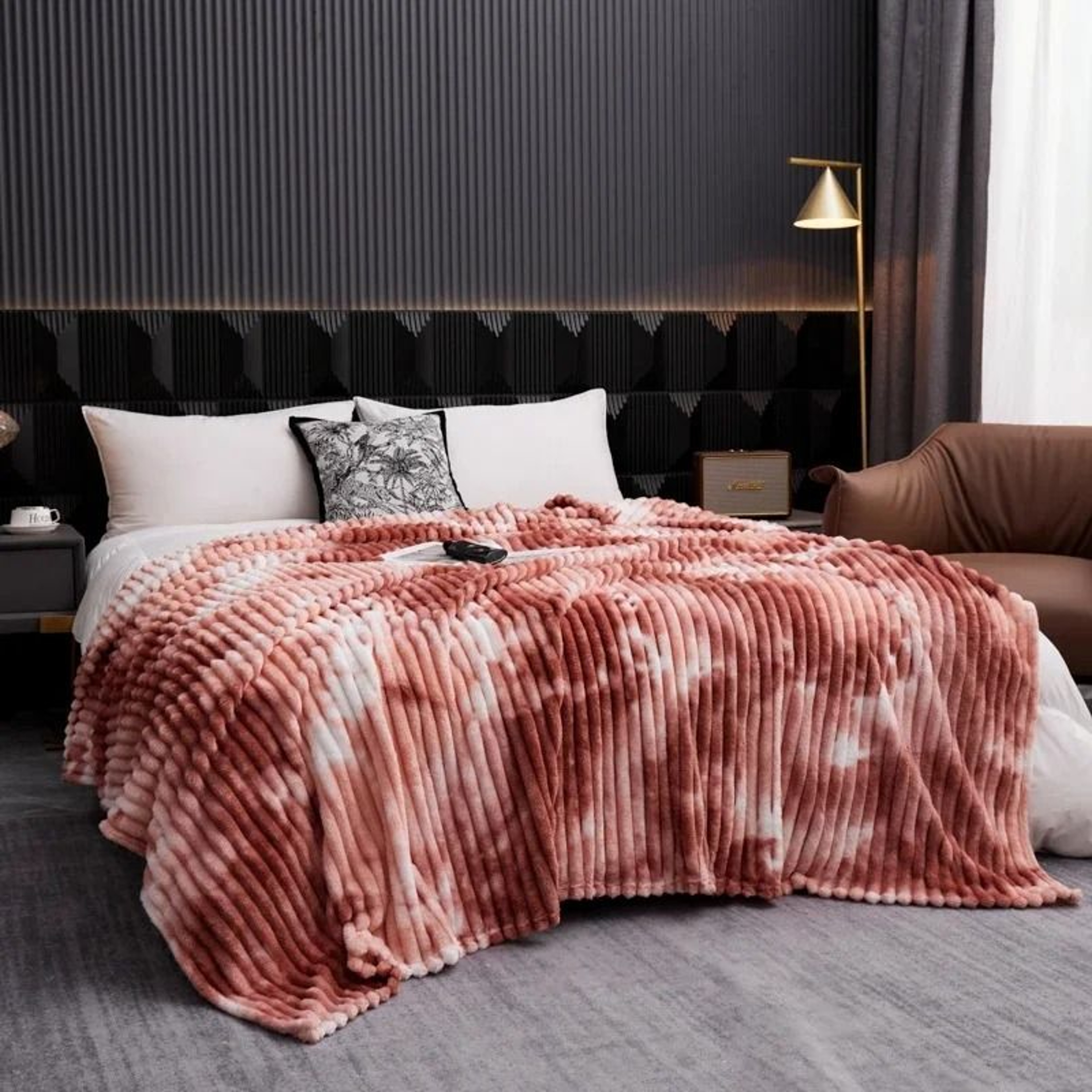TieDye Plush Flannel Fleece Throw Blanket Thick Warm Bed  Sofa Coverlet 5