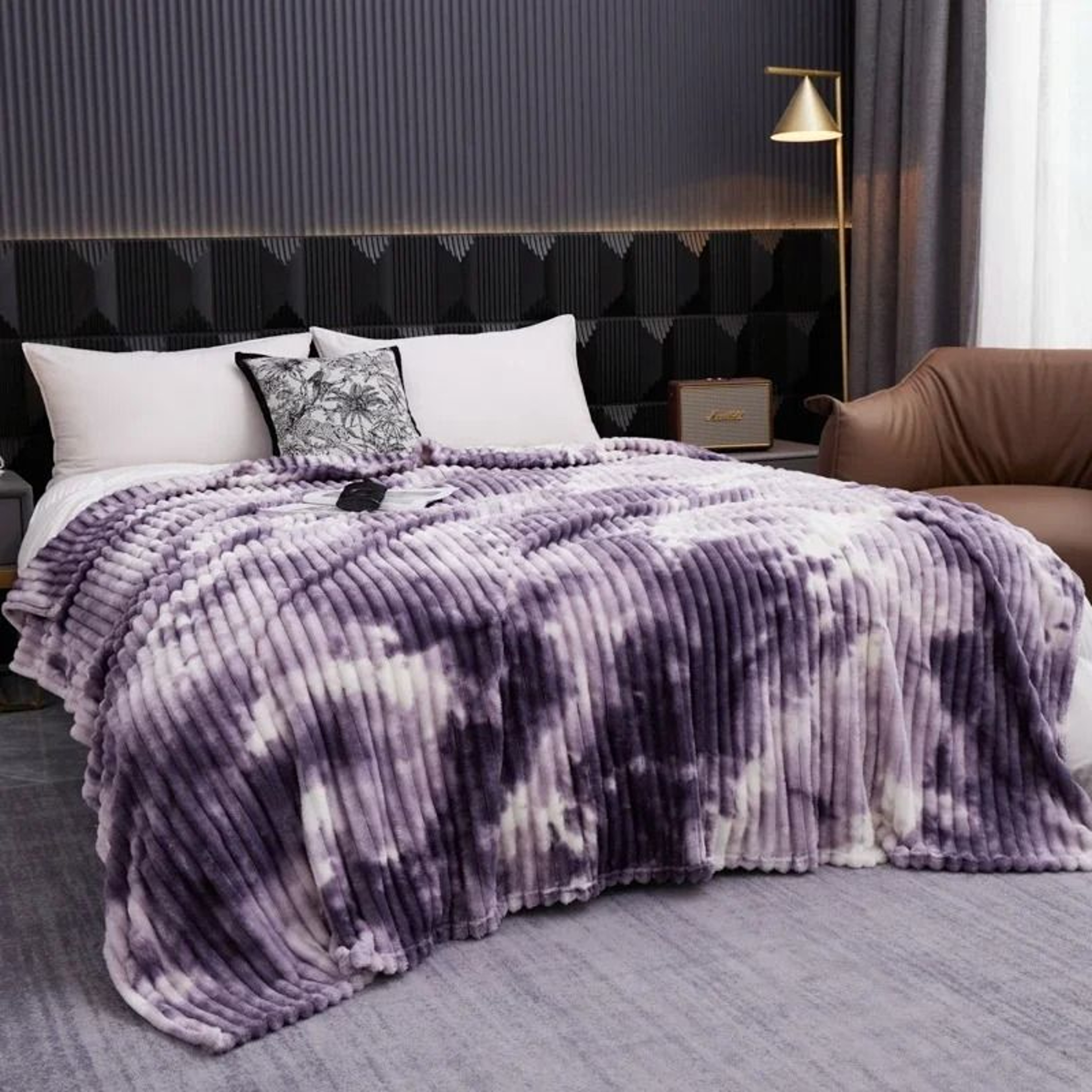 TieDye Plush Flannel Fleece Throw Blanket Thick Warm Bed  Sofa Coverlet 9