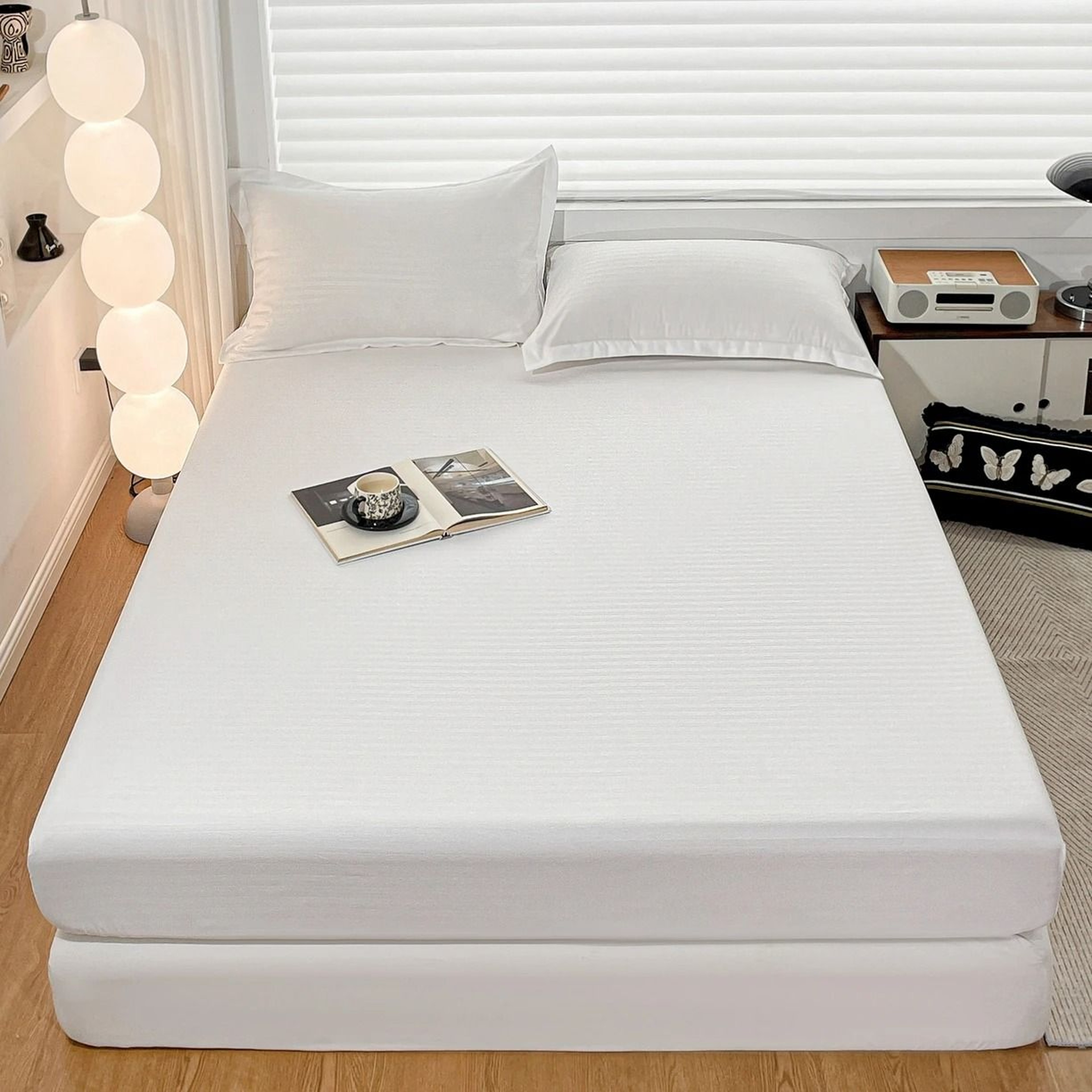 Solid Color Soft Microfiber Fitted Bed Sheet NonSlip Mattress Cover 7