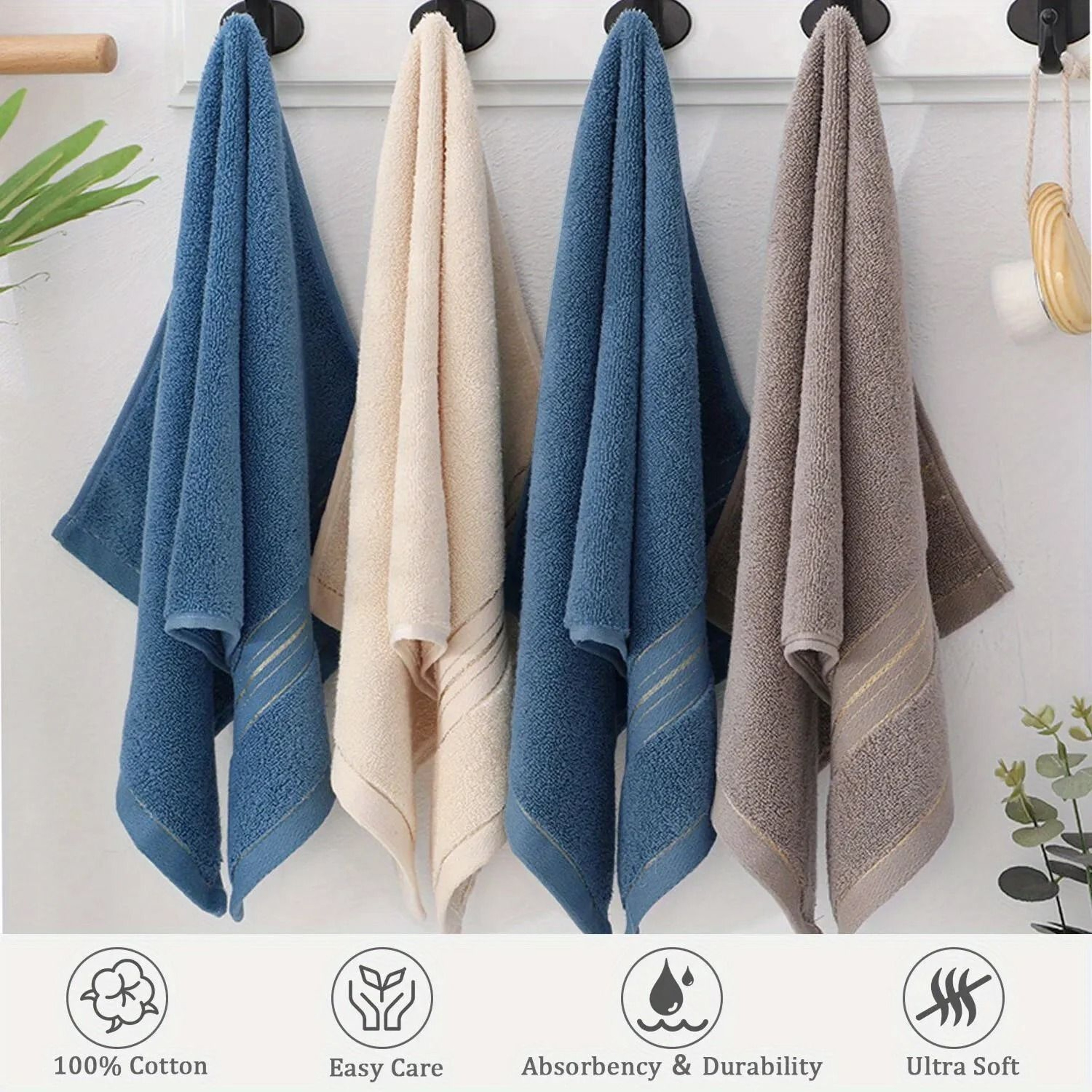 100 Pure Cotton QuickDry Bath Towel 32x72cm Soft Absorbent Hand Towel 1