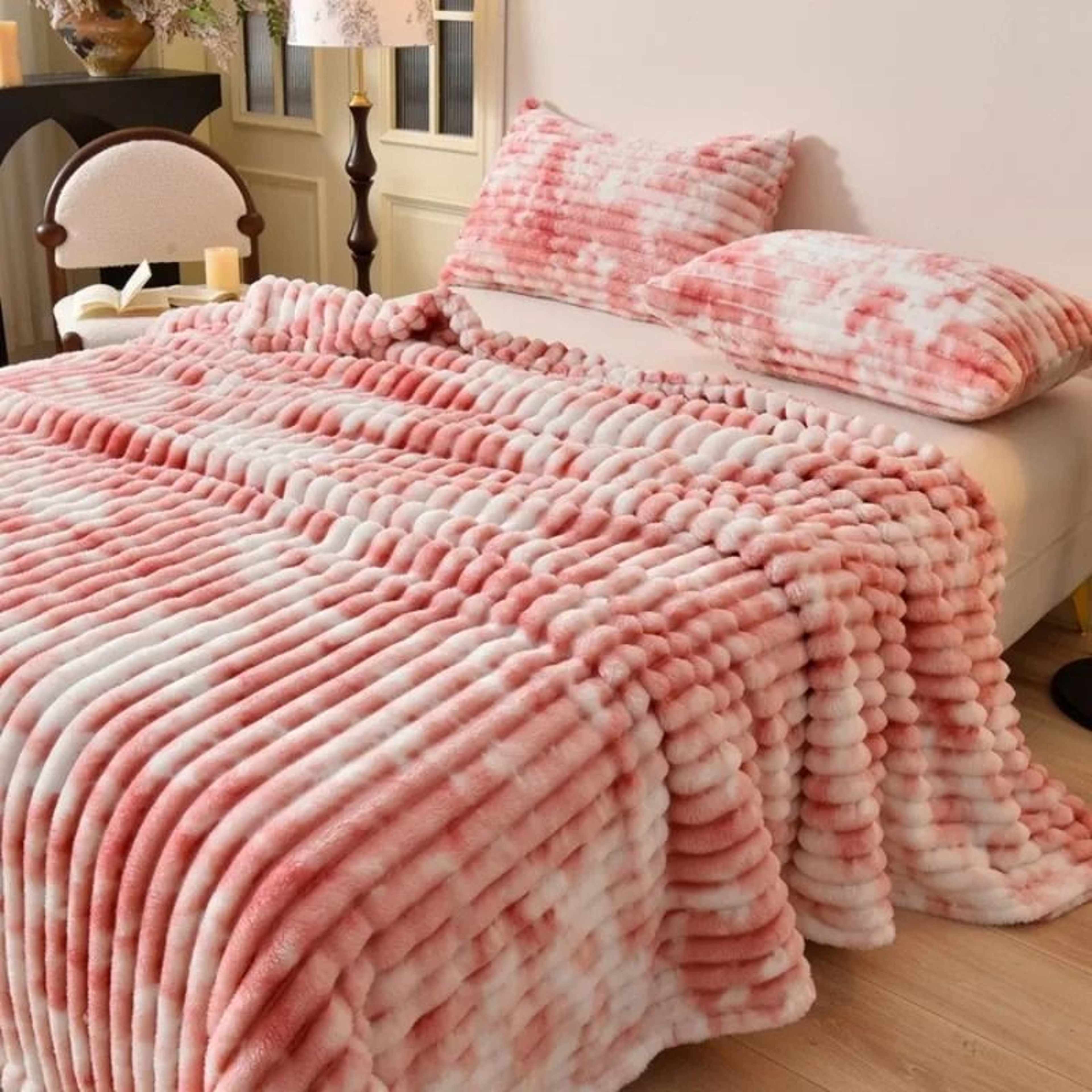 Gradient Color Soft Plush Flannel Blanket Spring  Autumn Warm Bed  Sofa Throw 5