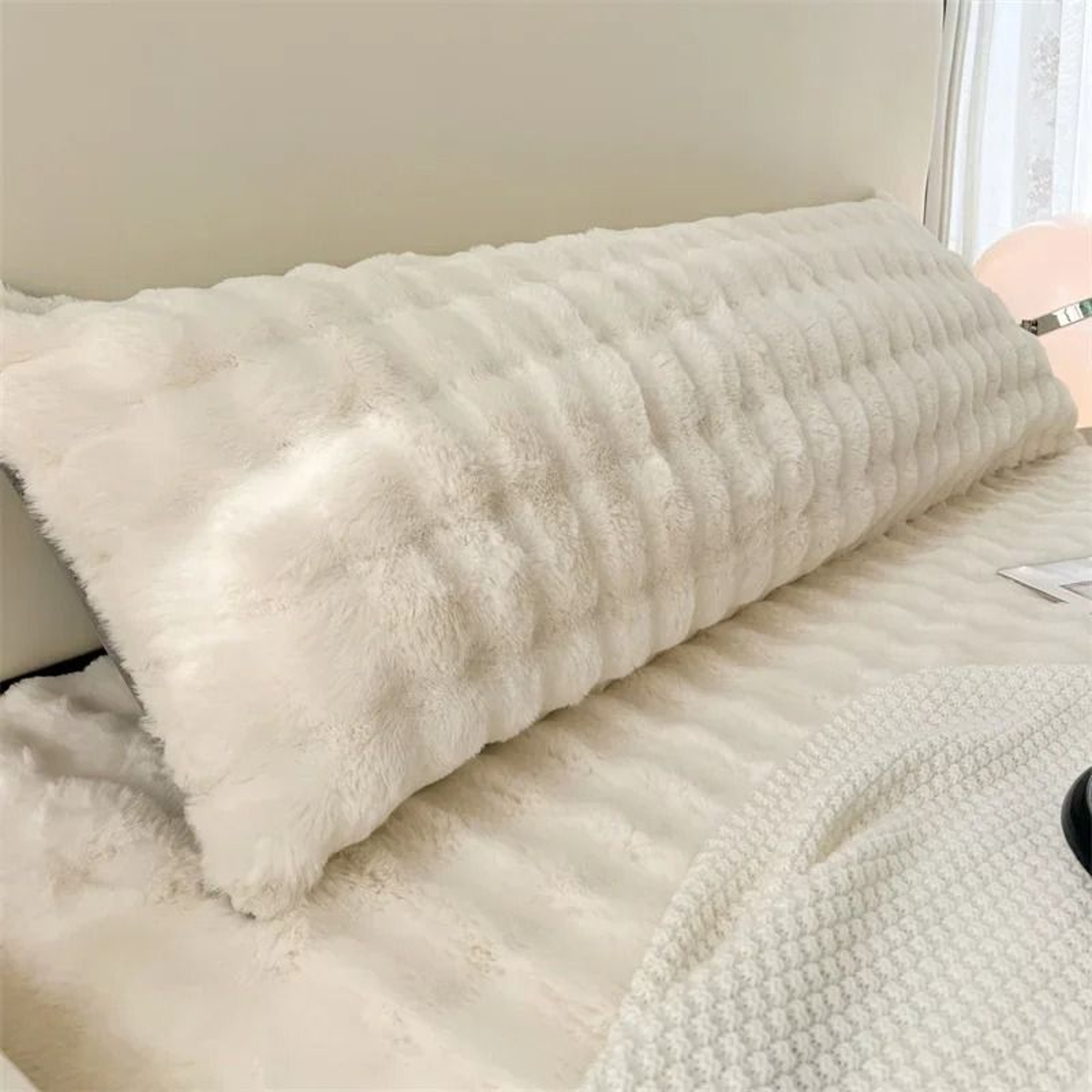 Solid Color Soft Plush Long Pillowcase Decorative Body Pillow Cover Without Core 0