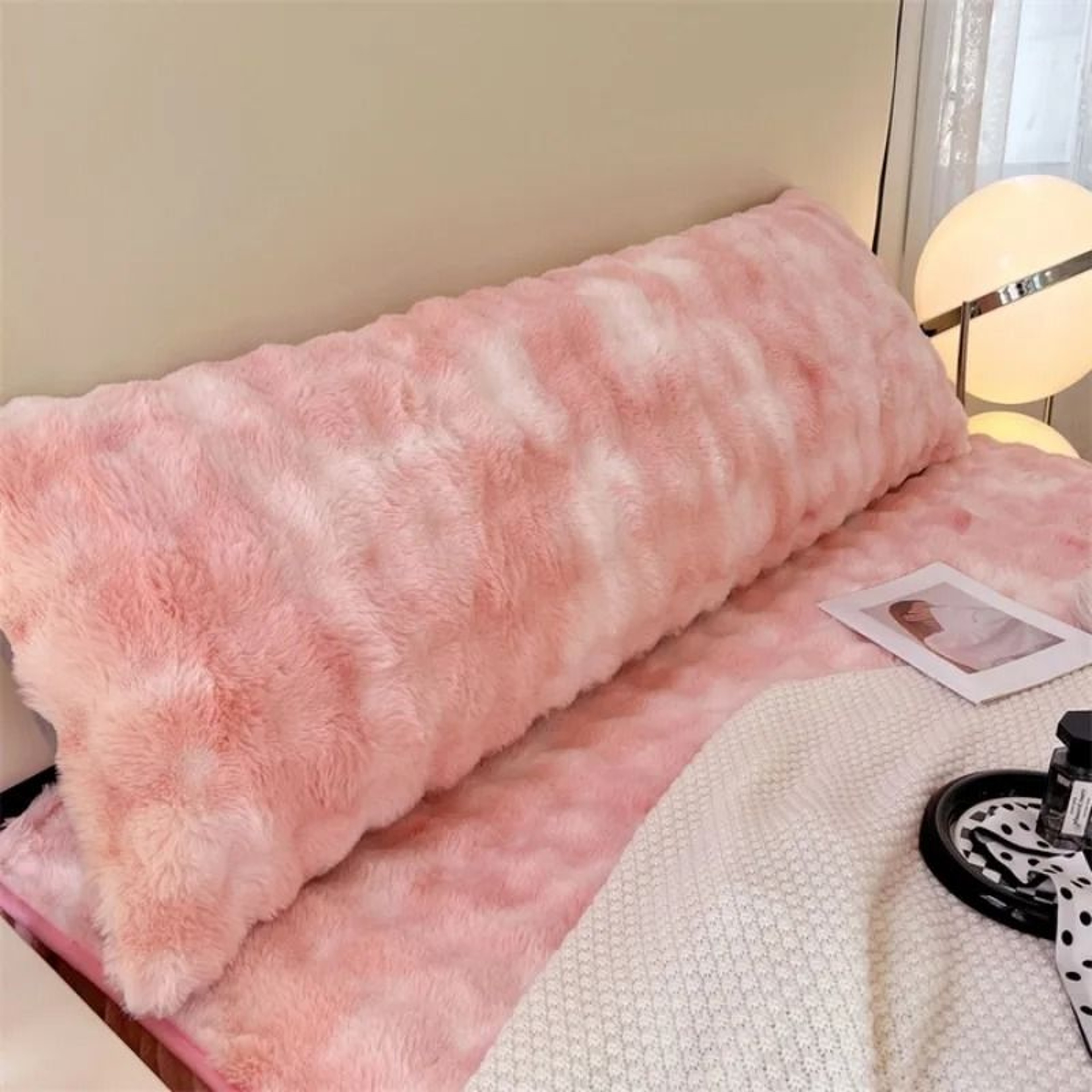 Solid Color Soft Plush Long Pillowcase Decorative Body Pillow Cover Without Core 13