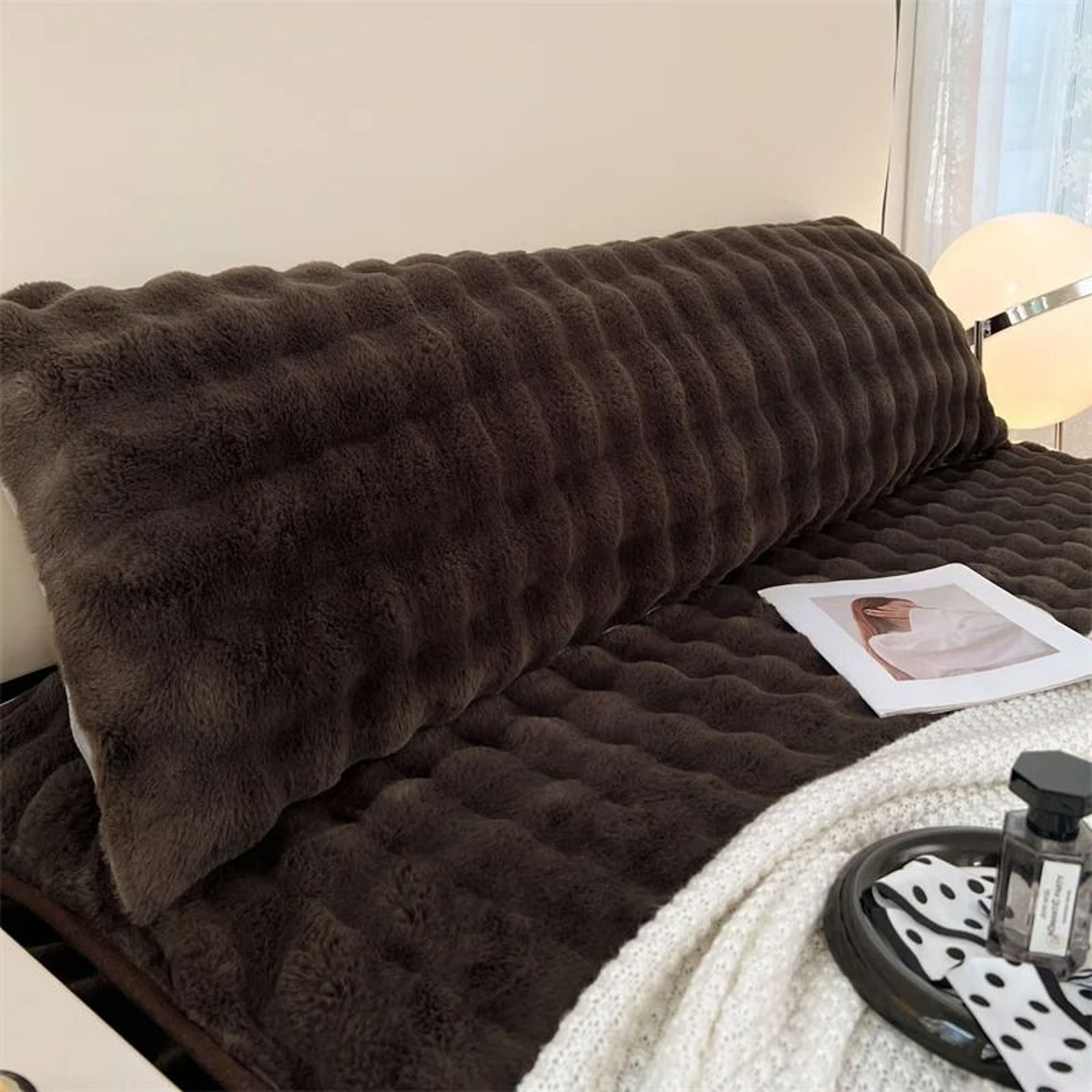 Solid Color Soft Plush Long Pillowcase Decorative Body Pillow Cover Without Core 4