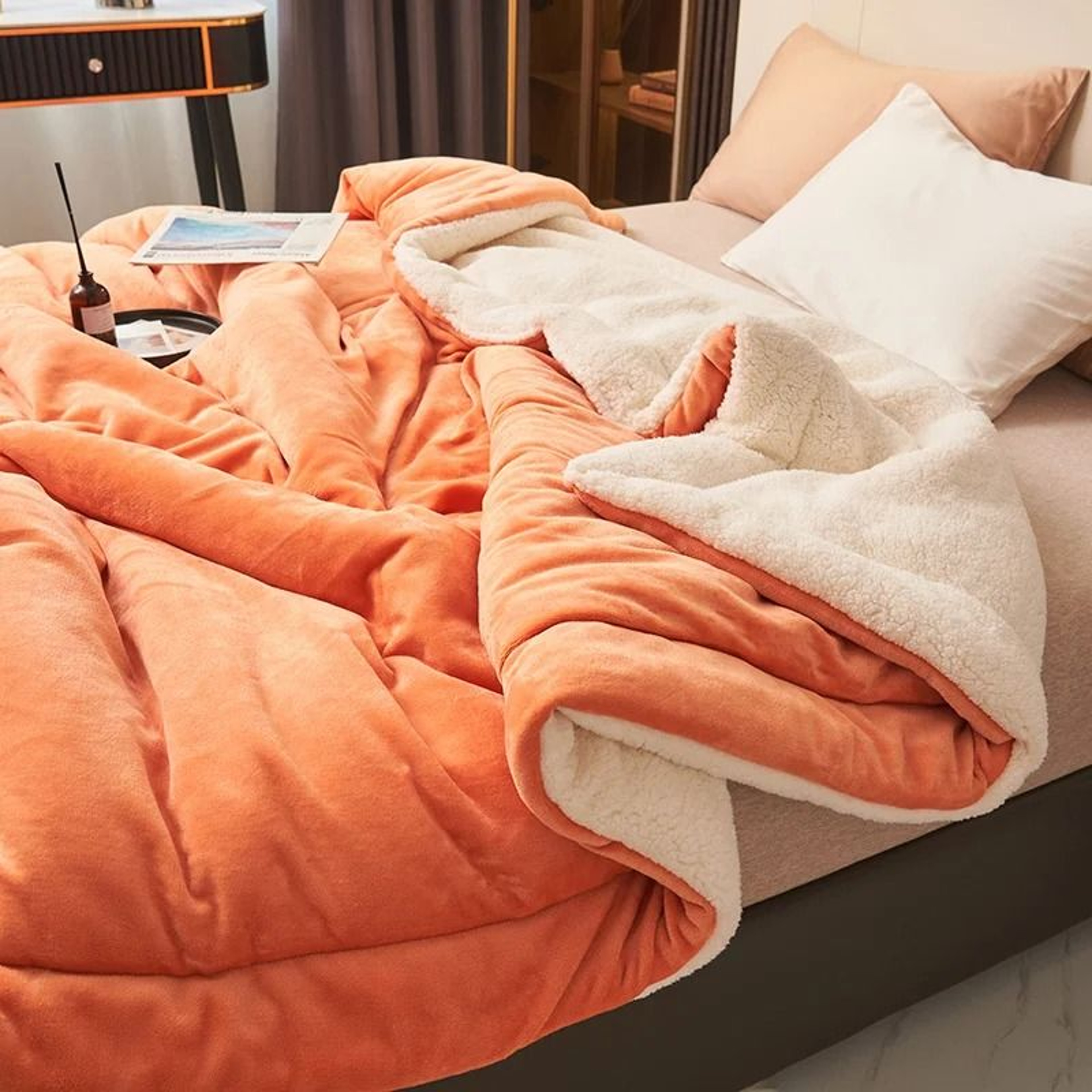 Super Soft Imitation Lambswool  Milk Fleece Blanket Thick Winter Thermal Throw 1
