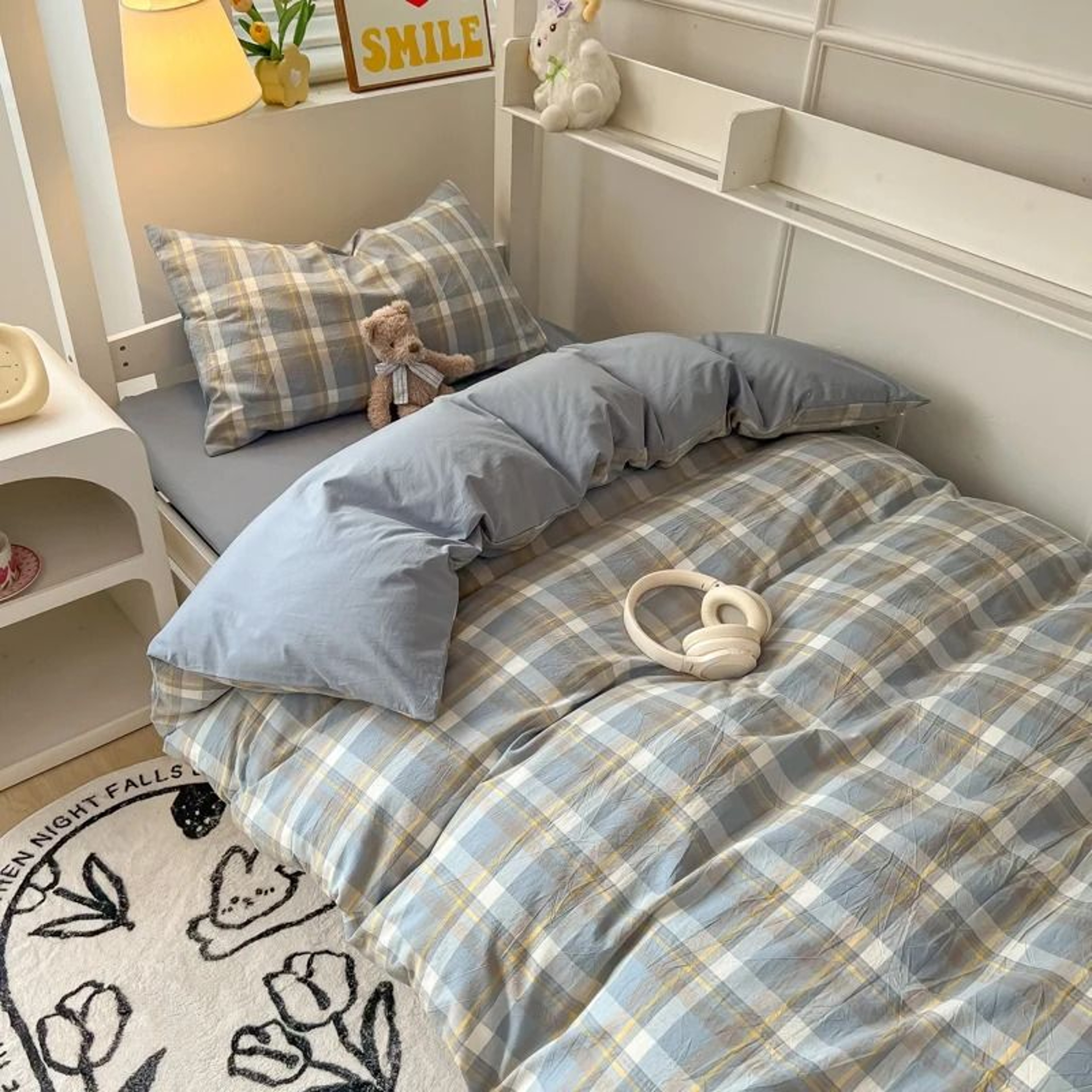 Nordic Washed Cotton Bedding Set Duvet Cover Flat Sheet  Pillowcase Set 9