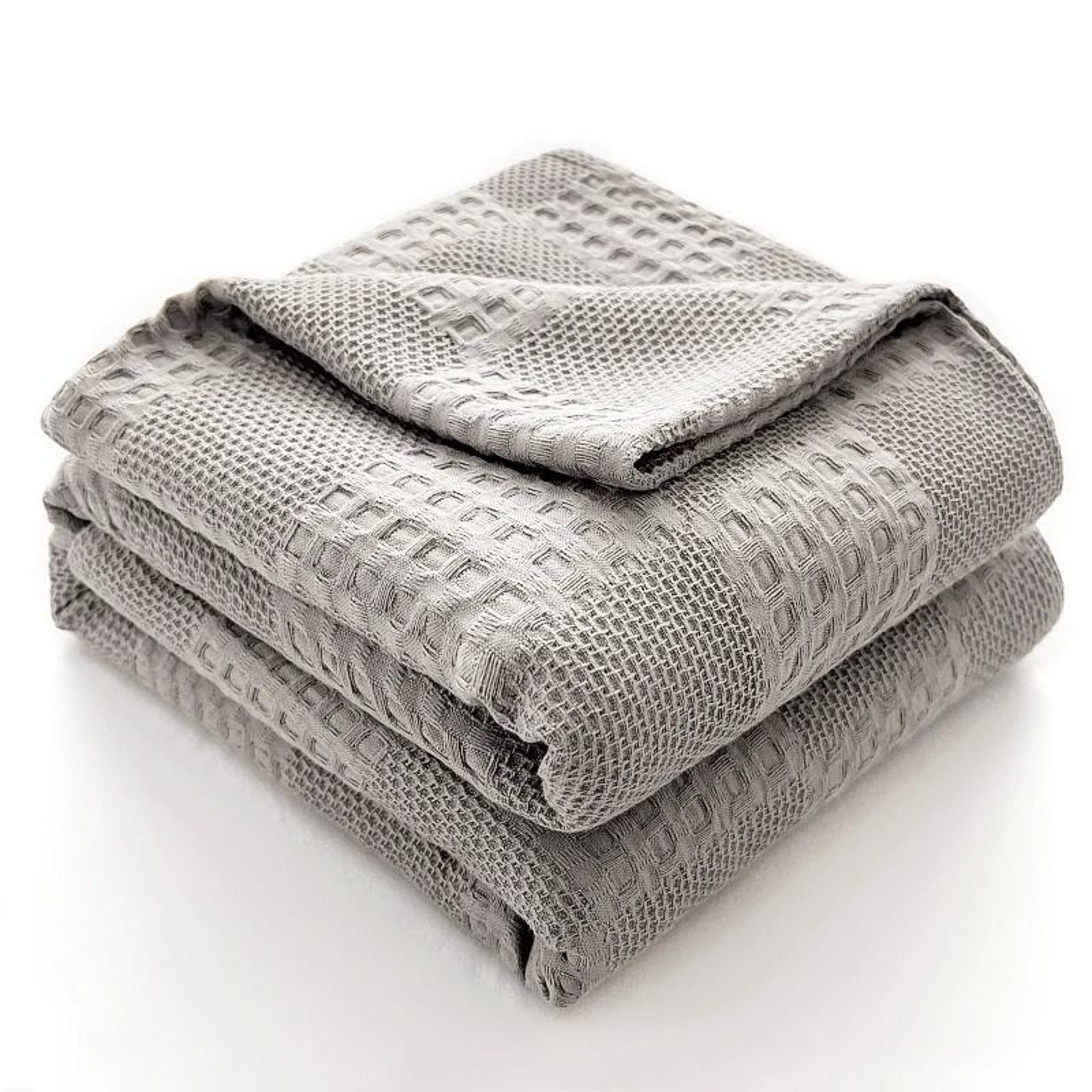 100 Cotton Waffle Weave Throw Blanket Soft Breathable Plaid Blanket For Sofa  Bed 9