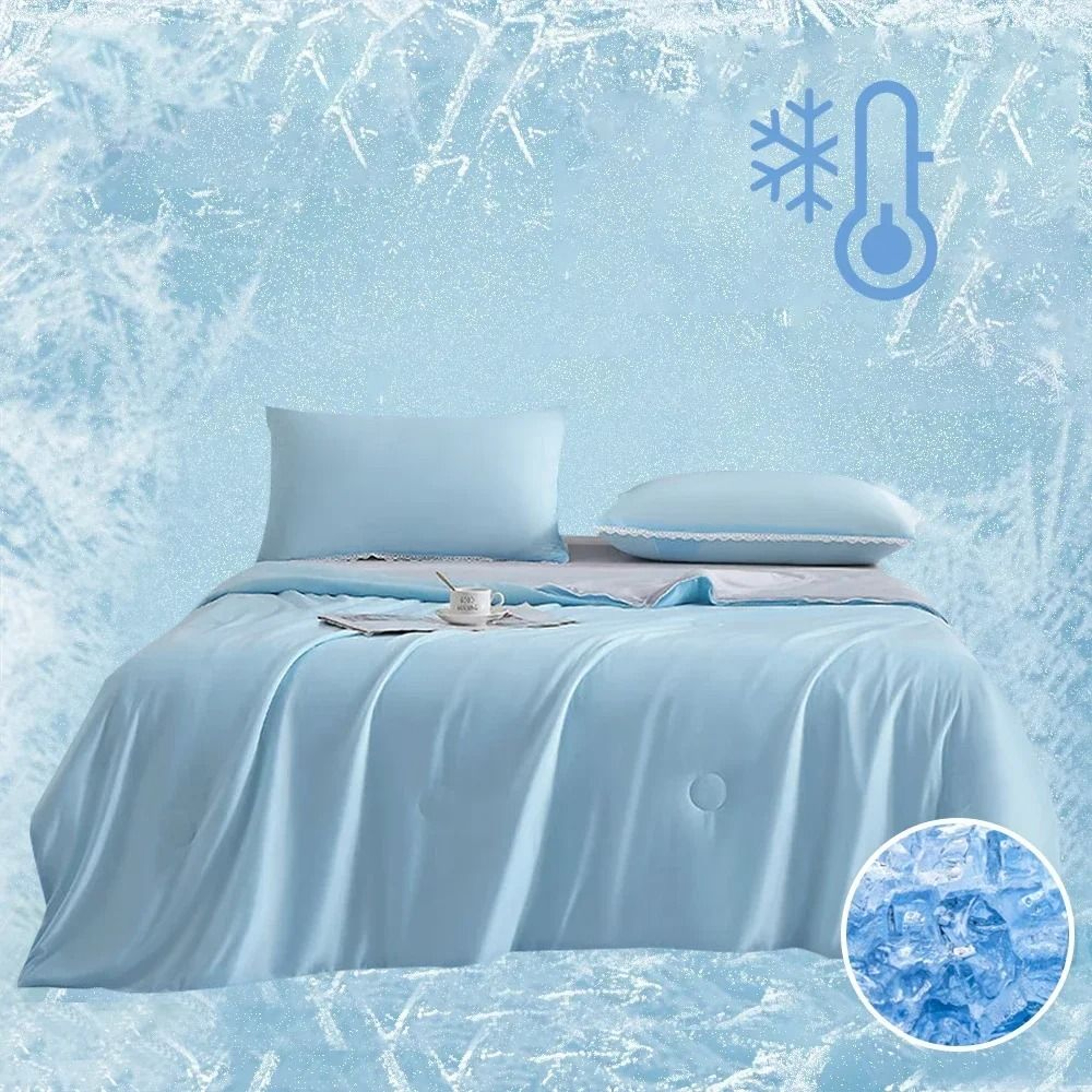 High Quality Smooth Cooling Blanket Lightweight Summer Air Condition Comforter With DoubleSided Col 1