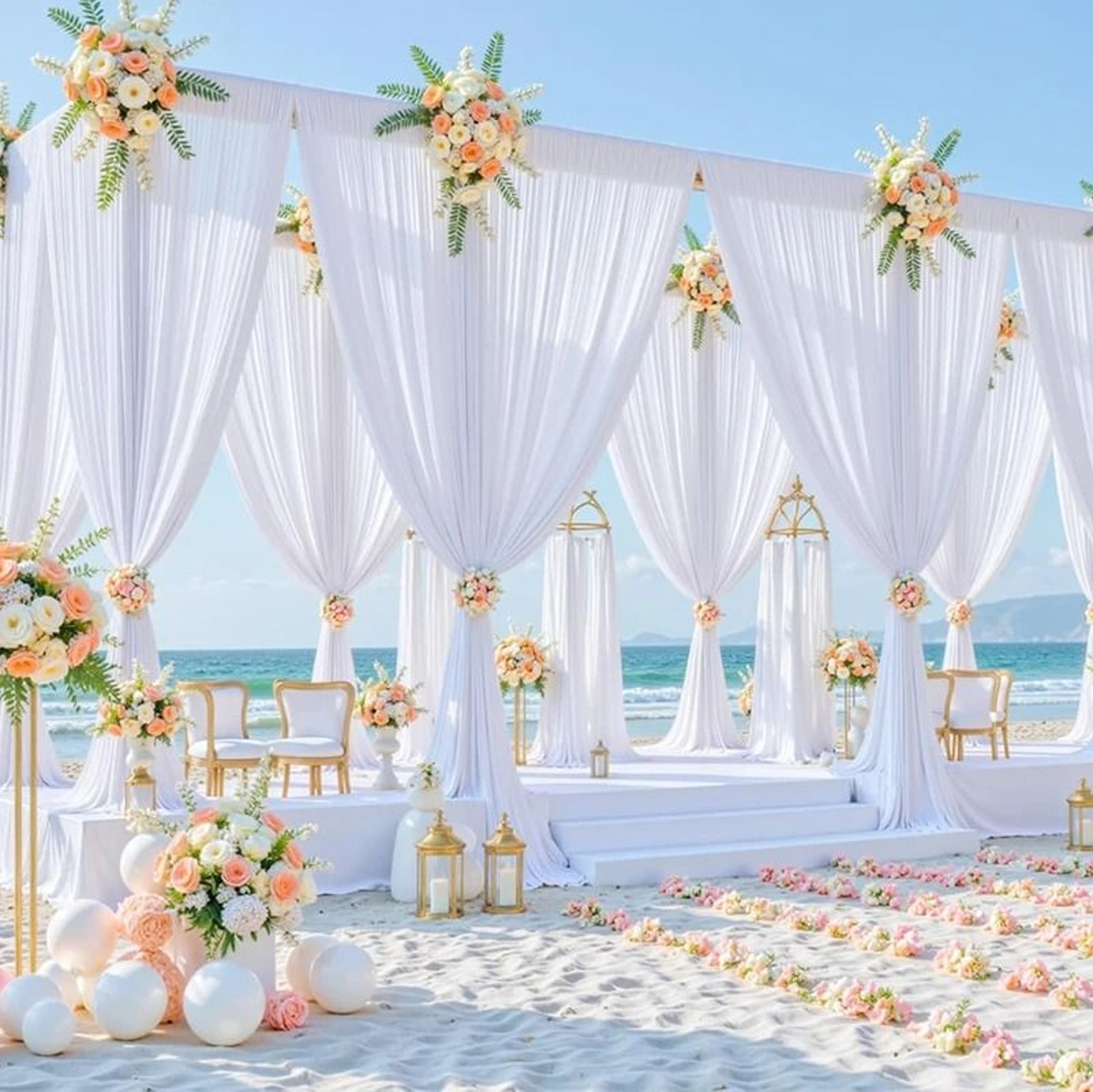 WrinkleFree Backdrop Curtain Drapes Soft Sheer Fabric Background For Weddings Photo Booths  Parties 1