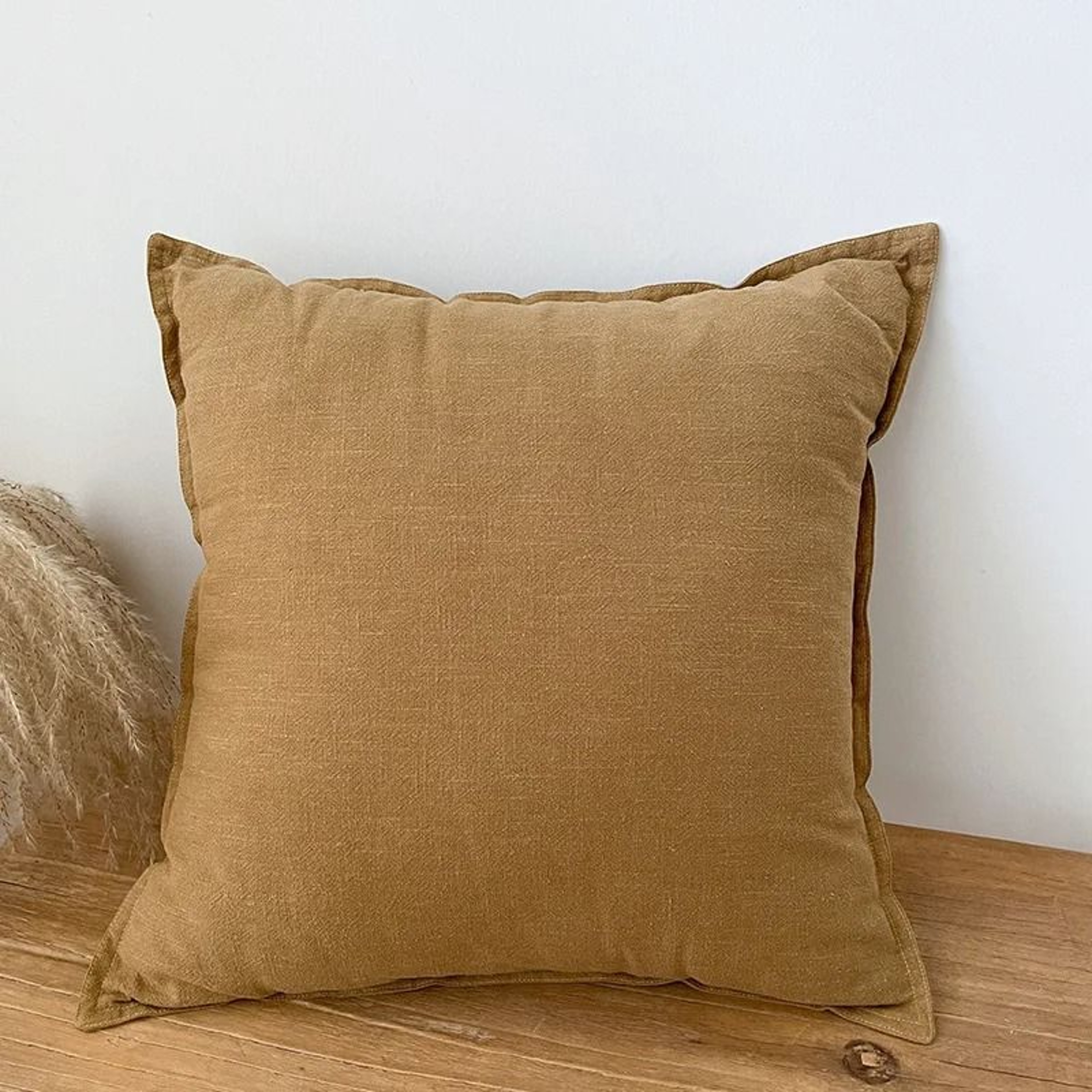 Solid Color Cotton Linen Throw Pillow Cover Washable Sofa Cushion Case For Living Room Bed  Chair D 10