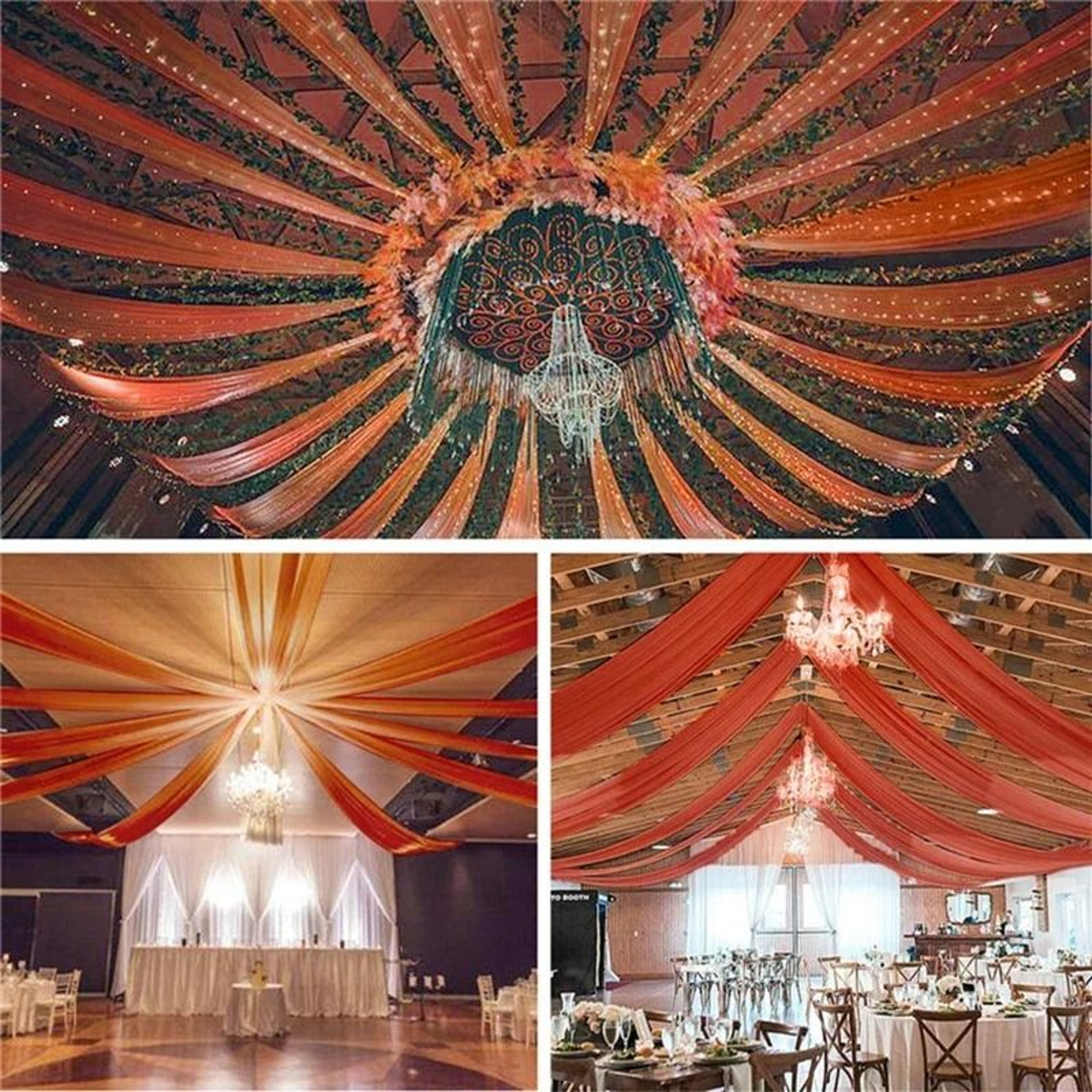 Wedding Ceiling Drapes  Arch Drapery Ethereal Sheer Chiffon Curtain For Wedding Reception Party  Be 17