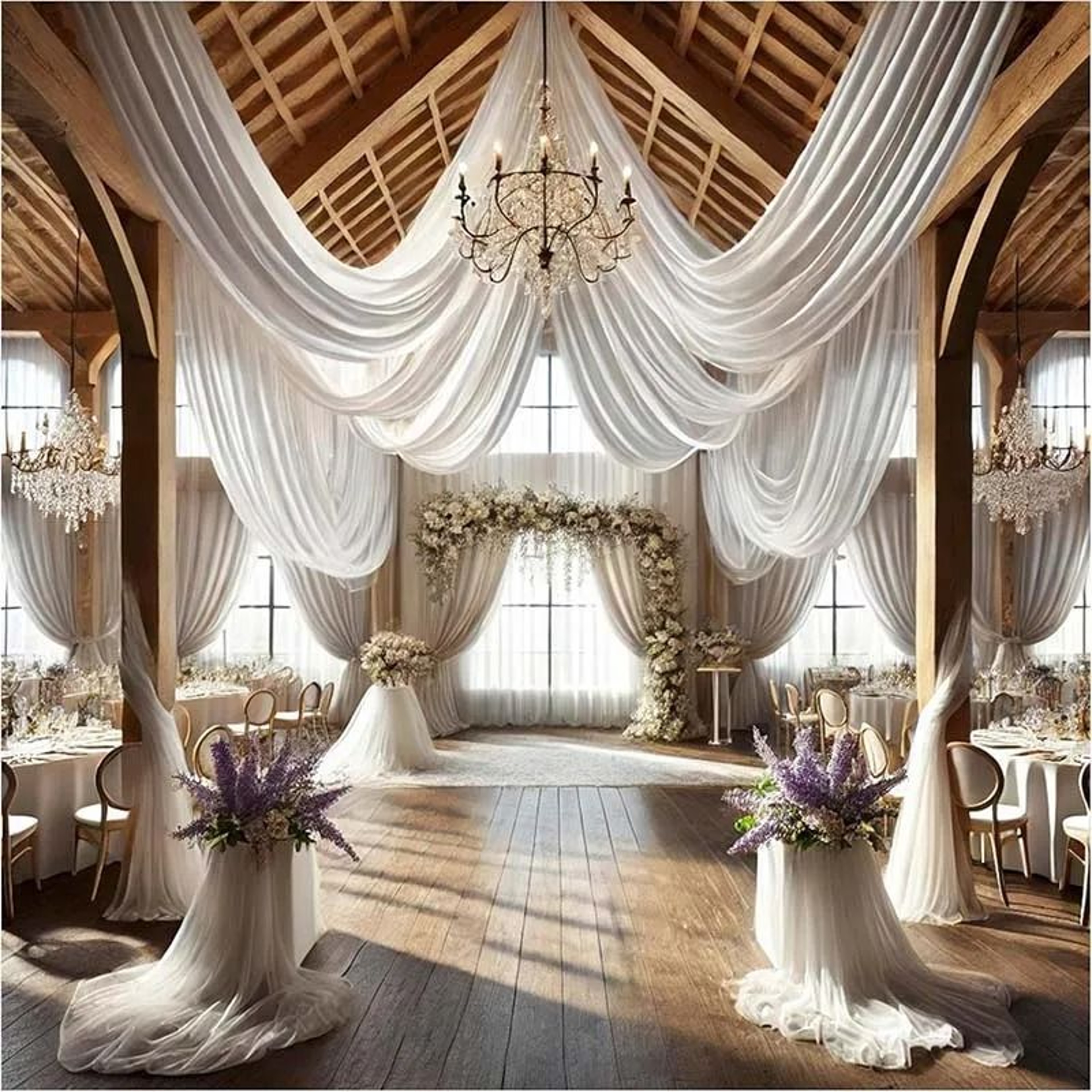 Wedding Ceiling Drapes  Arch Drapery Ethereal Sheer Chiffon Curtain For Wedding Reception Party  Be 5