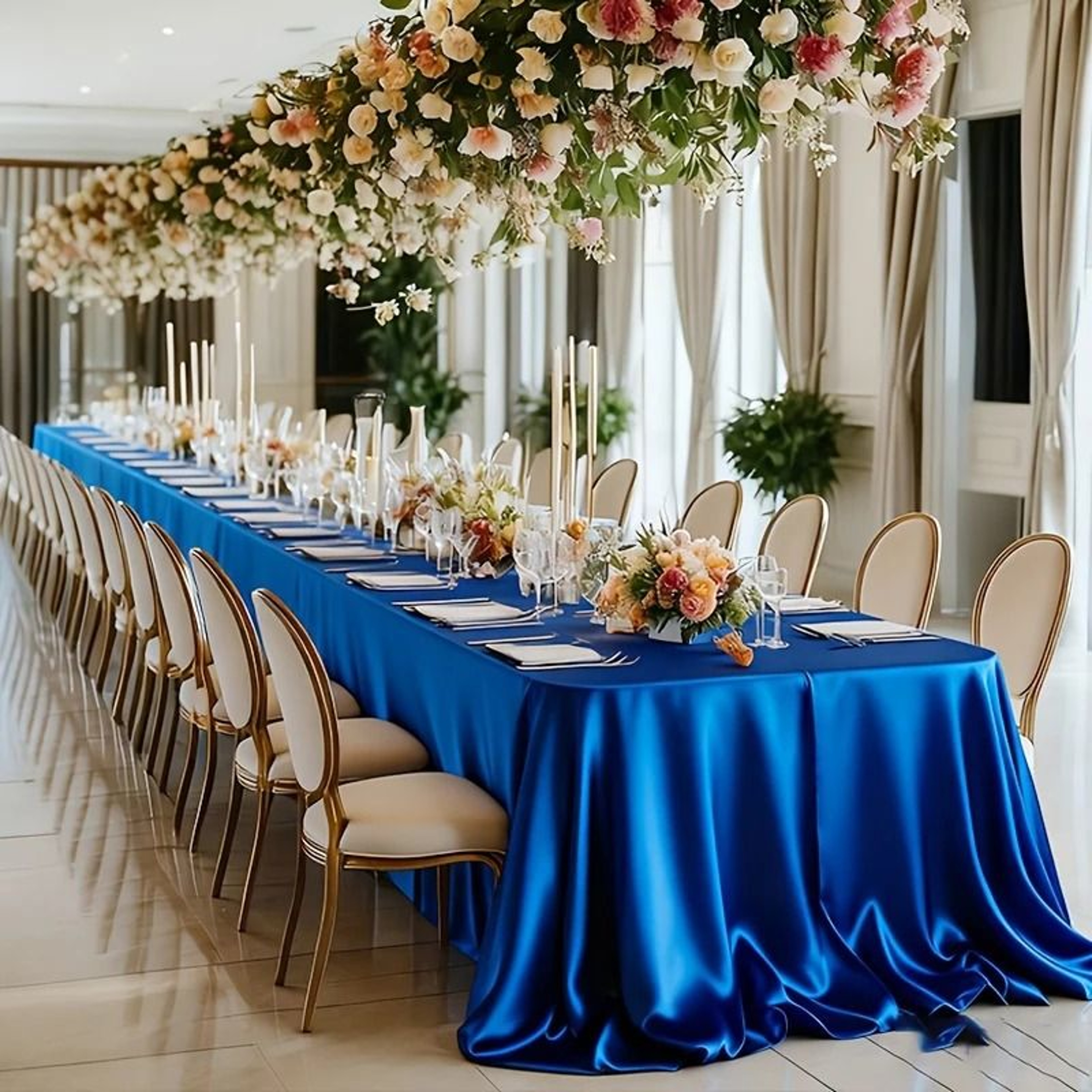 Satin Tablecloth Rectangular Fabric Cover Silk Smooth Table Drape For Wedding  Party Decor 16