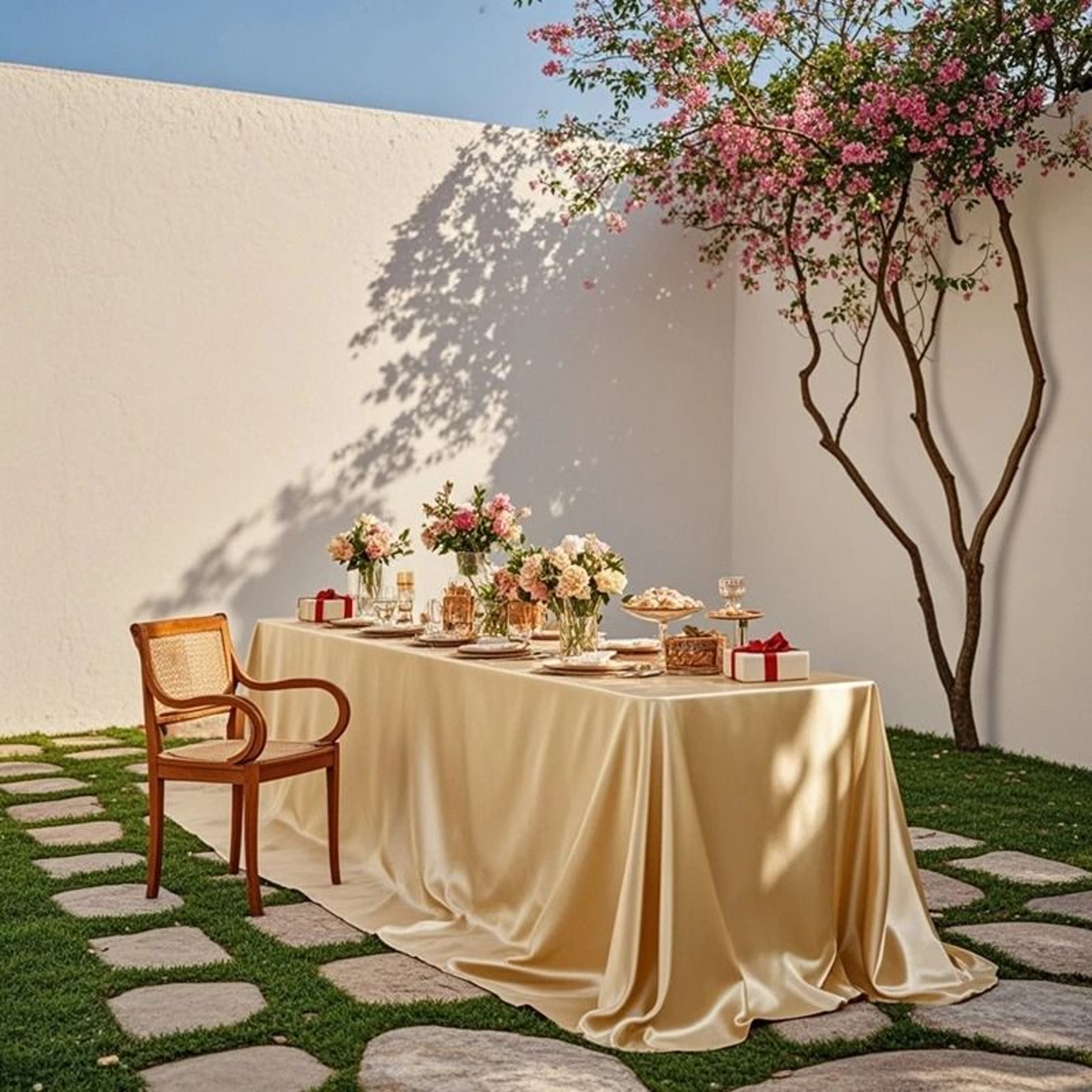 Satin Tablecloth Rectangular Fabric Cover Silk Smooth Table Drape For Wedding  Party Decor 21