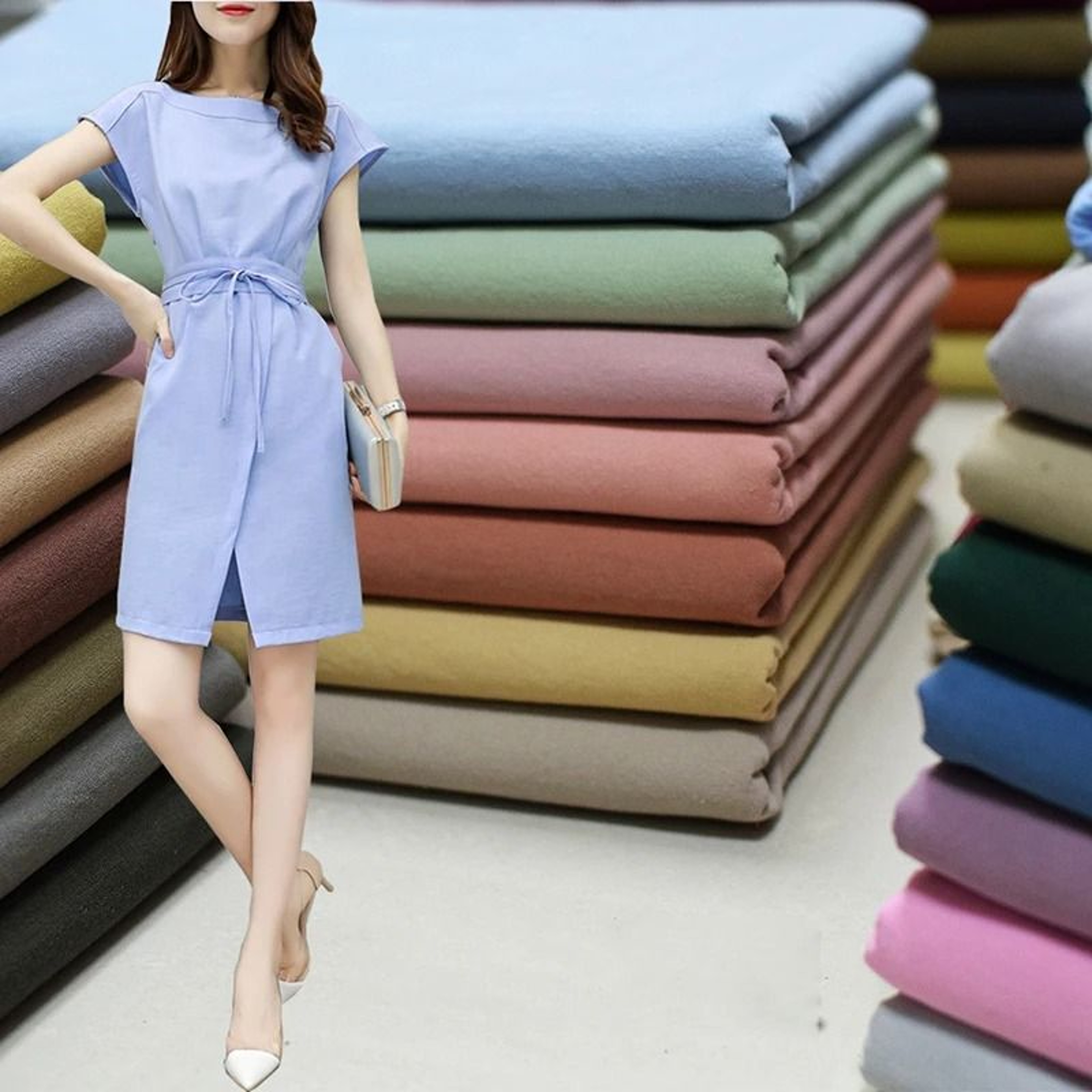 100 Cotton Solid Fabric Material Washable Craft Cloth For Sewing Quilting  Tablecloths 2