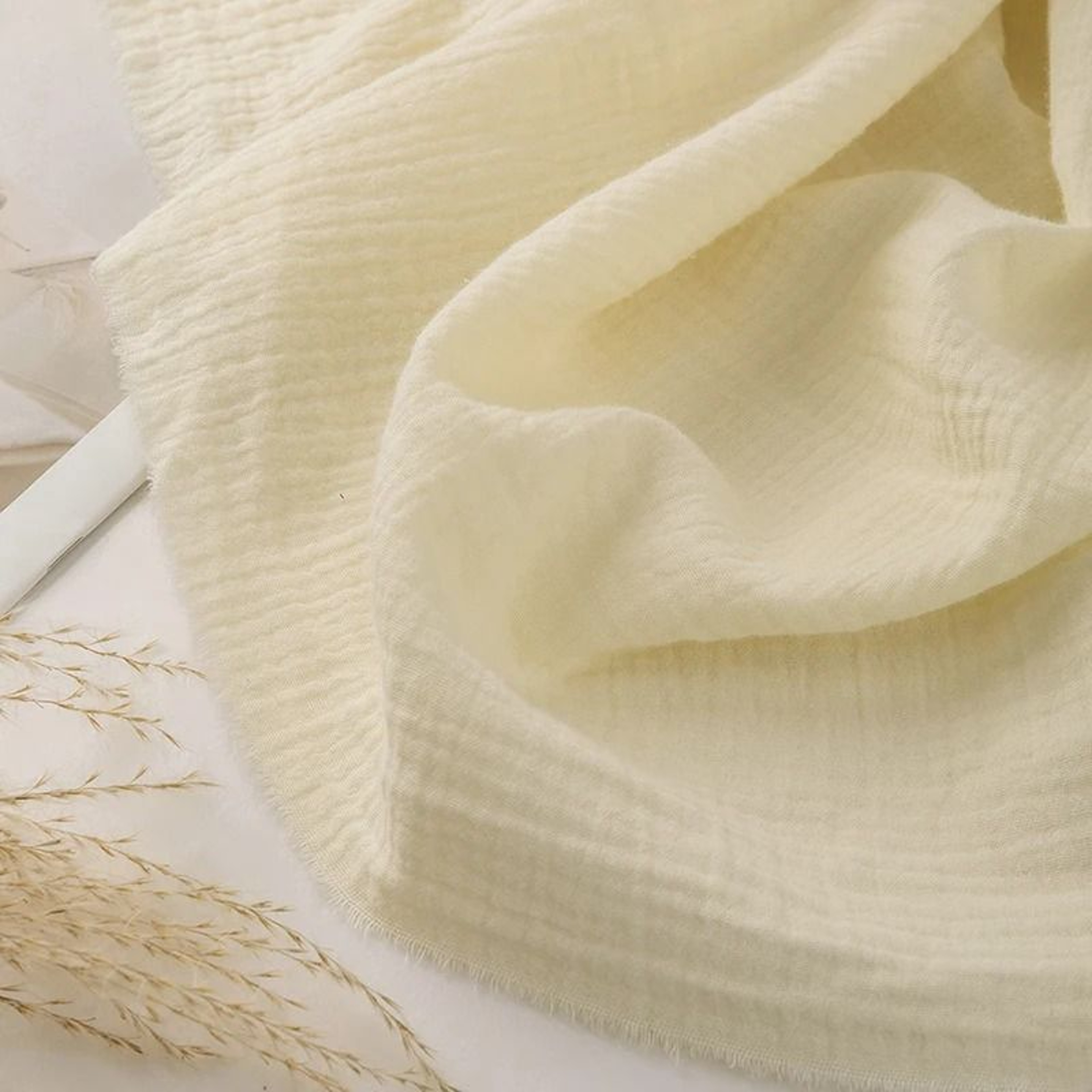 DoubleLayer Gauze Cotton Fabric Soft Cheesecloth Material For Sewing Table Runners  Baby Blankets 6
