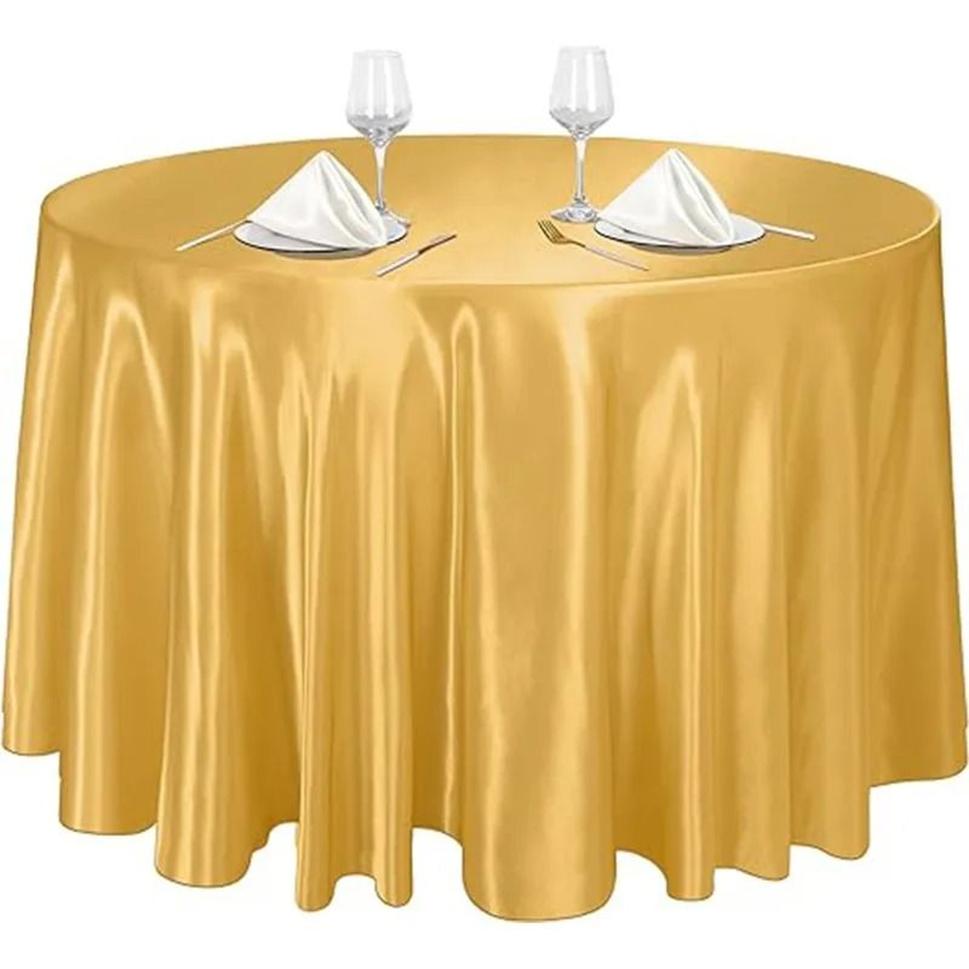 60 Inch Round Satin Tablecloth Silk Smooth Table Cover Overlay For Christmas Dining  Wedding Decor 21