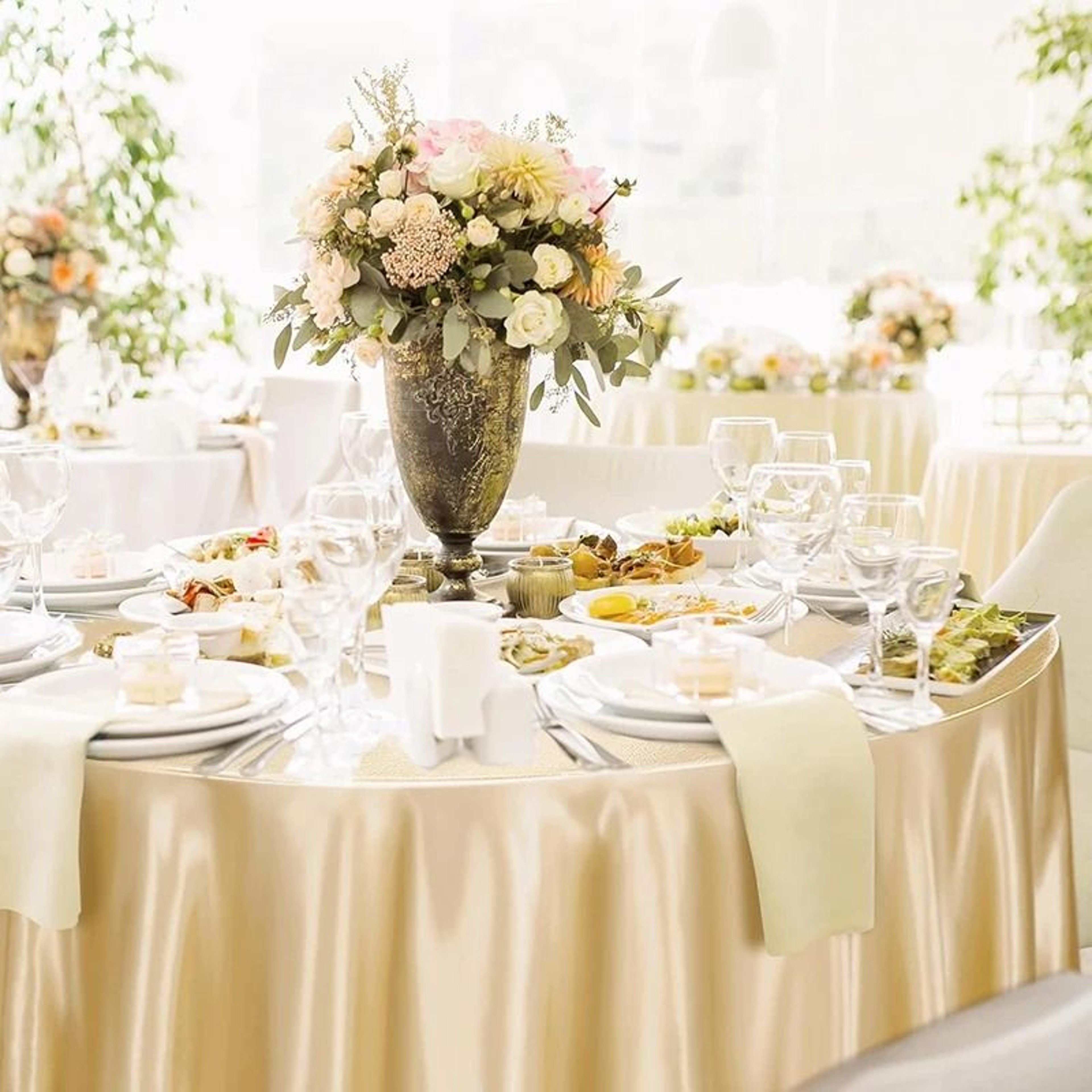 60 Inch Round Satin Tablecloth Silk Smooth Table Cover Overlay For Christmas Dining  Wedding Decor 20