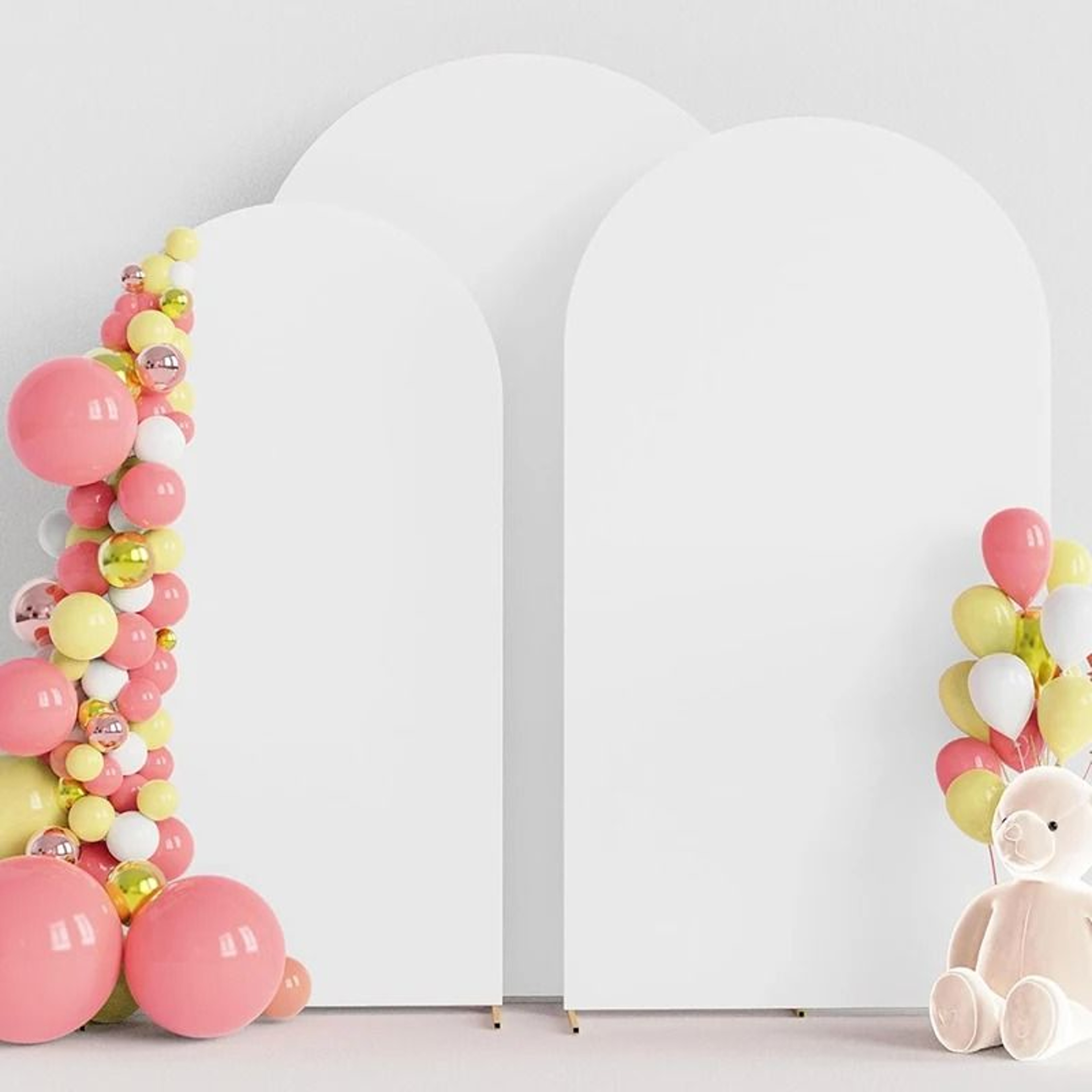 Wedding Arch Cover Spandex Fitted Chiara Backdrop 2Sided Round Top Cover For Parties  Events 0