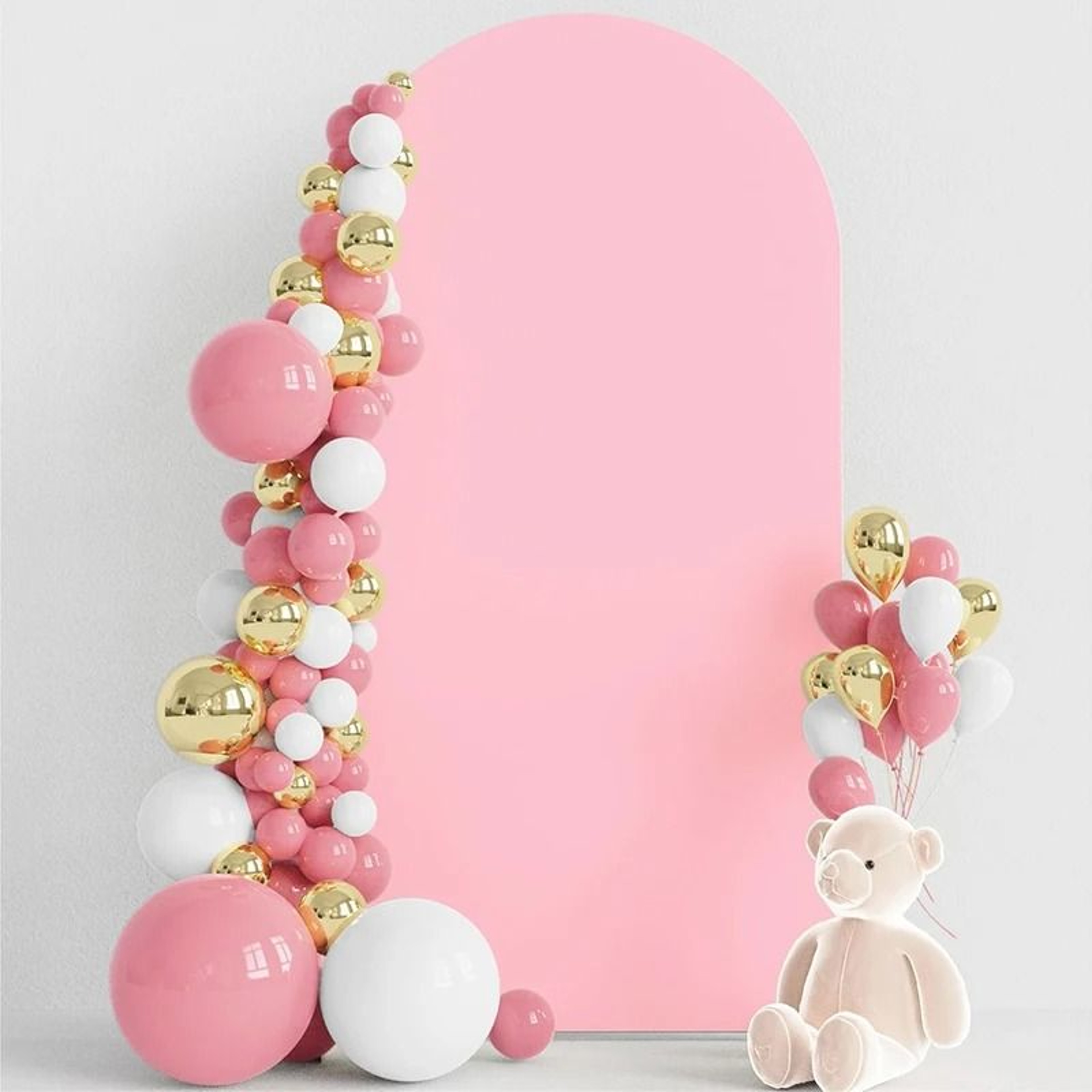 Wedding Arch Cover Spandex Fitted Chiara Backdrop 2Sided Round Top Cover For Parties  Events 11