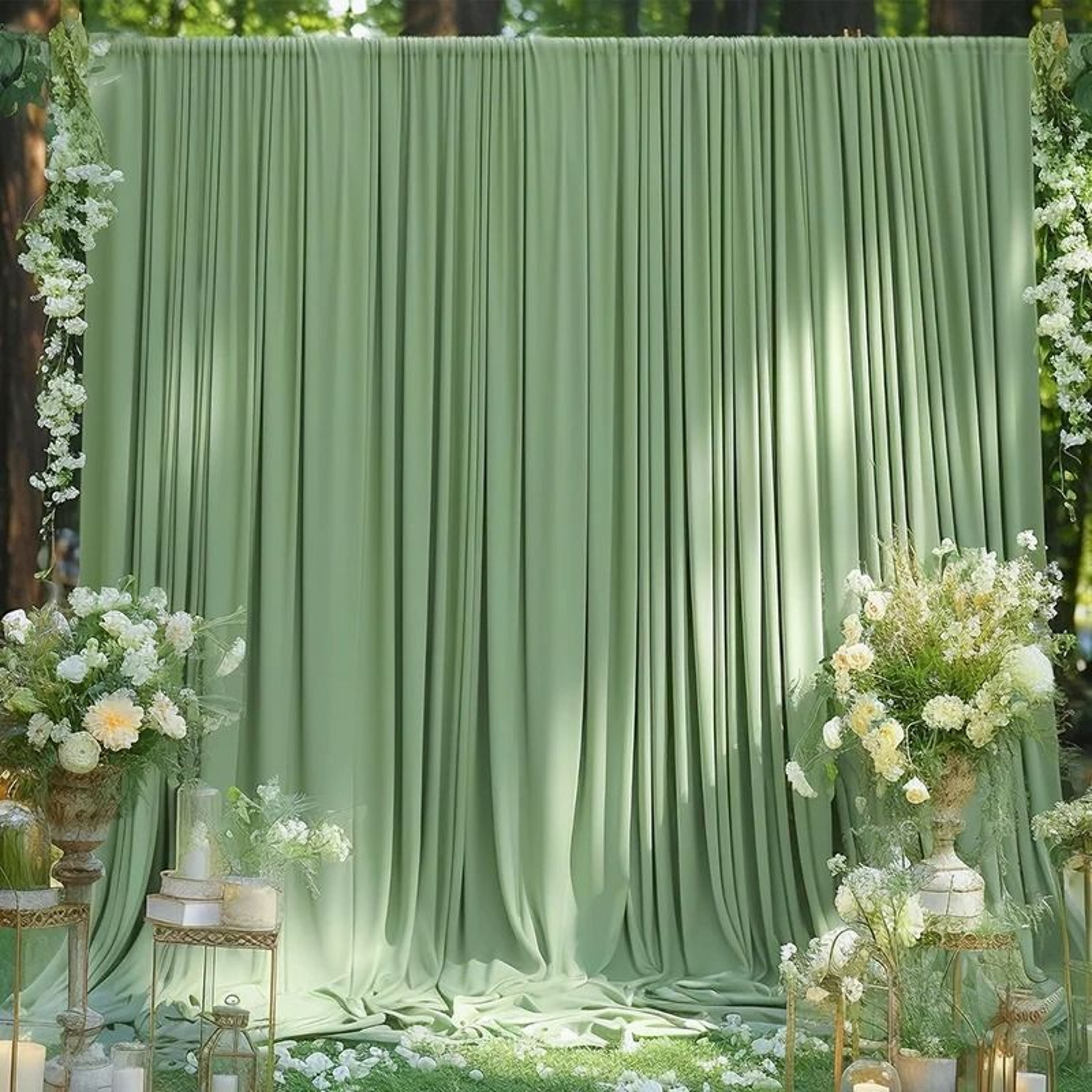 Burgundy Backdrop Curtains Wrinkle Free Drapes Polyester Background For Wedding Baby Shower  Birthd 7