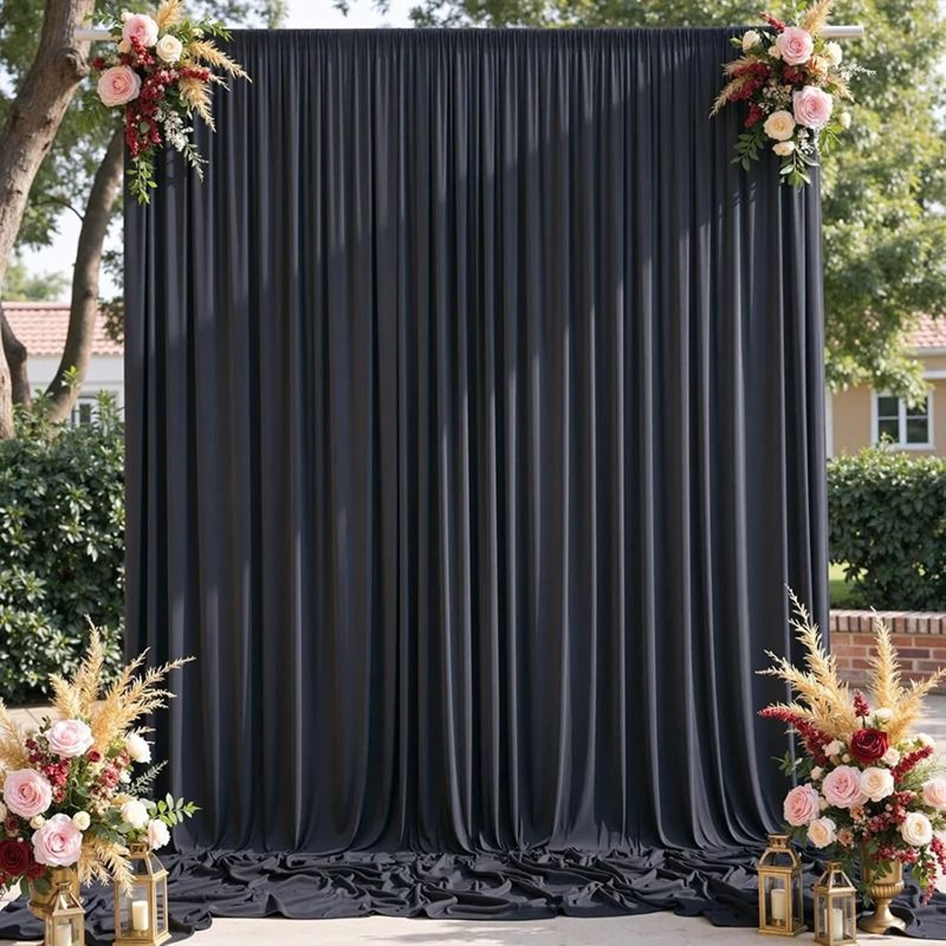 Burgundy Backdrop Curtains Wrinkle Free Drapes Polyester Background For Wedding Baby Shower  Birthd 11