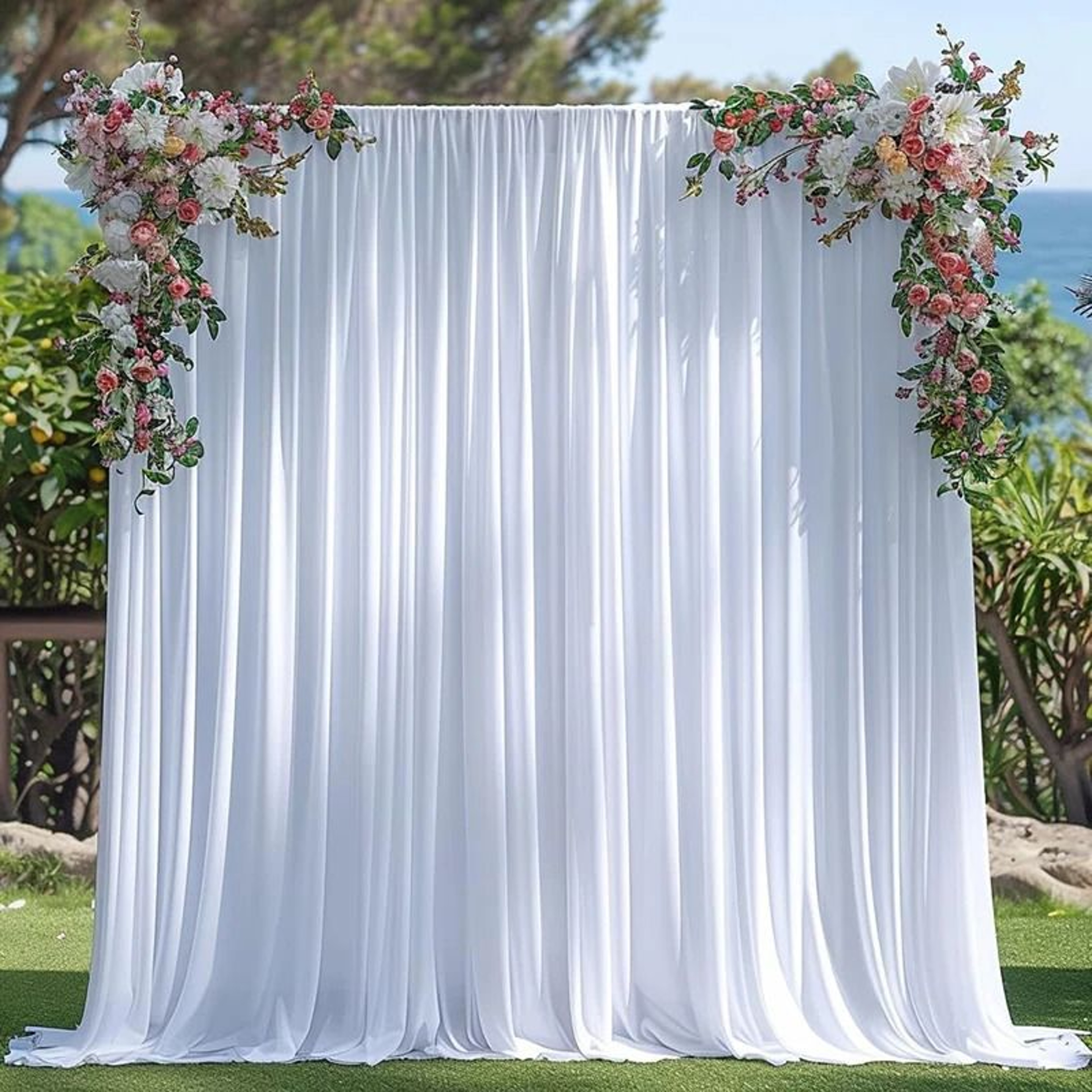 Burgundy Backdrop Curtains Wrinkle Free Drapes Polyester Background For Wedding Baby Shower  Birthd 6
