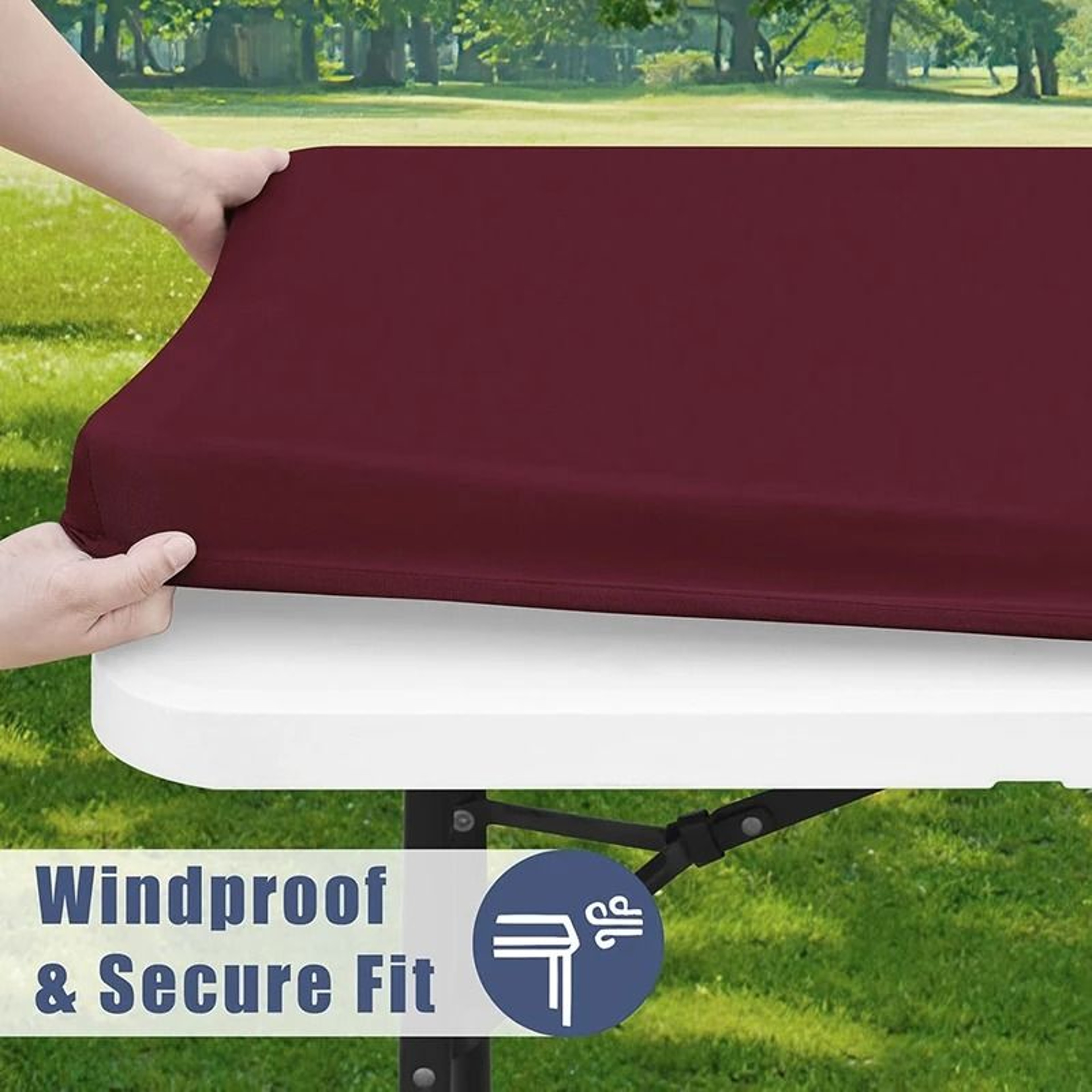 Cocktail Spandex Elastic Fitted Tablecloth Stretch Rectangular Table Cover For Kitchen  Weddings 0