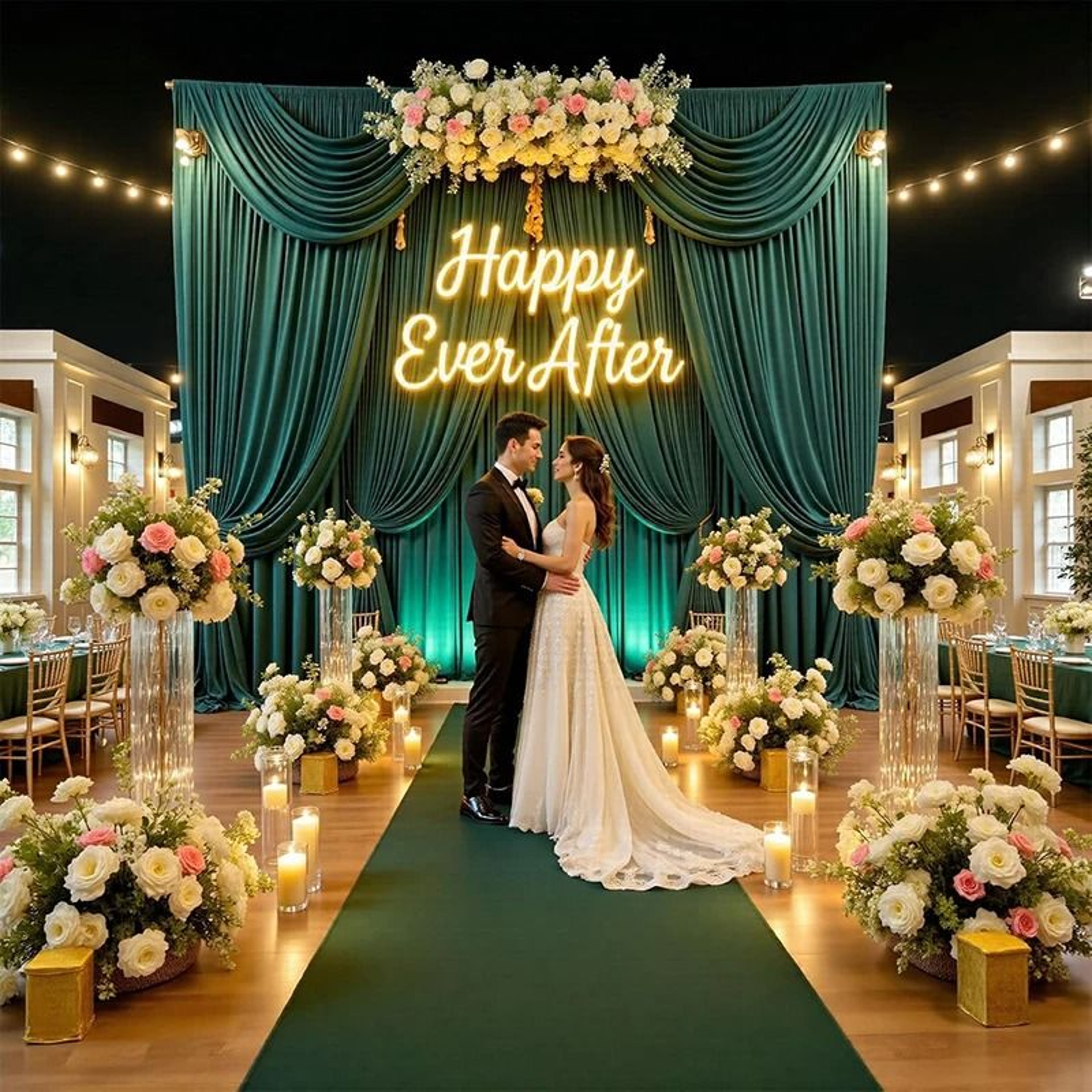Wrinkle Free Silky Polyester Backdrop Curtains Ceiling  Stage Drapes For Wedding  Photography Decor 1
