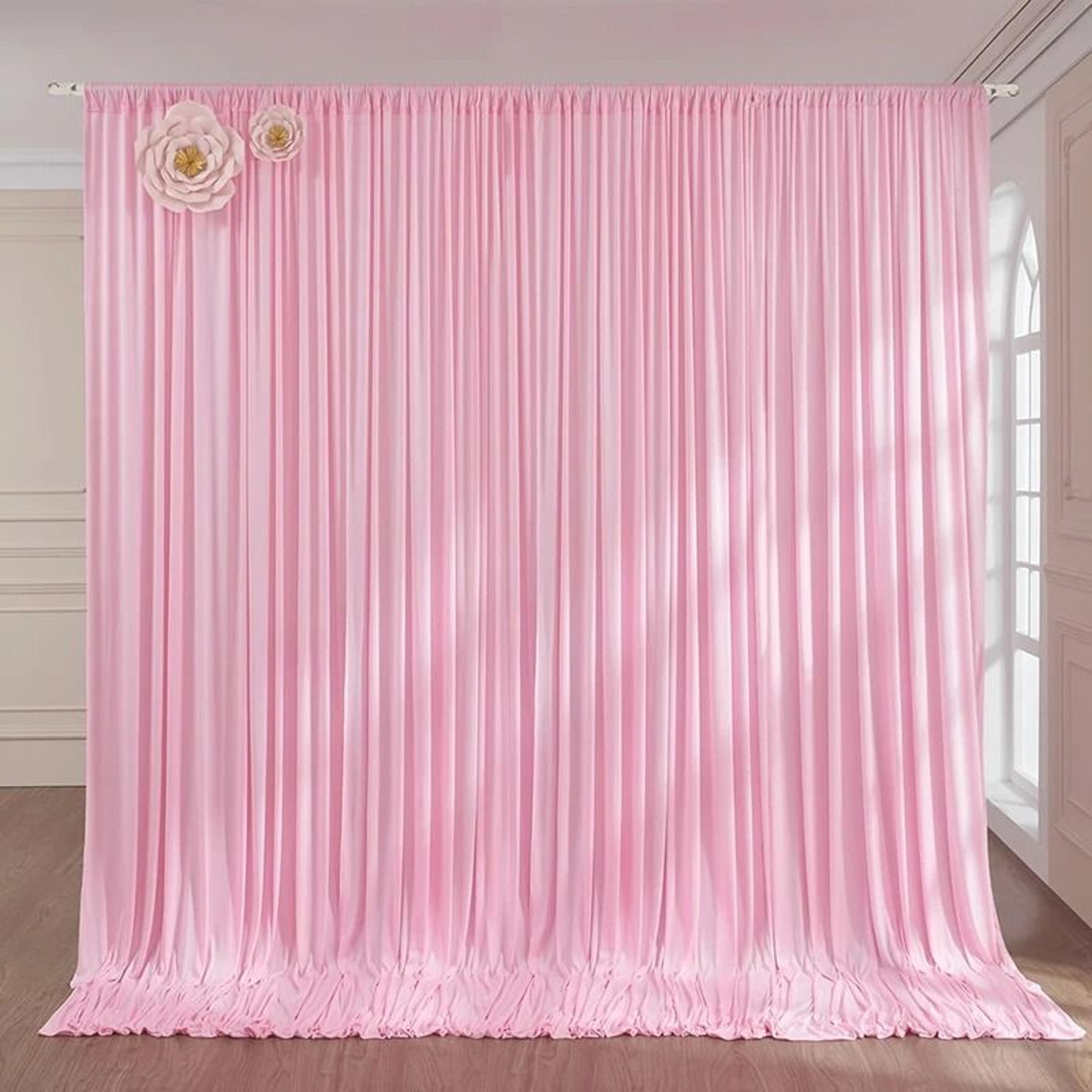 Wrinkle Free Silky Polyester Backdrop Curtains Ceiling  Stage Drapes For Wedding  Photography Decor 12