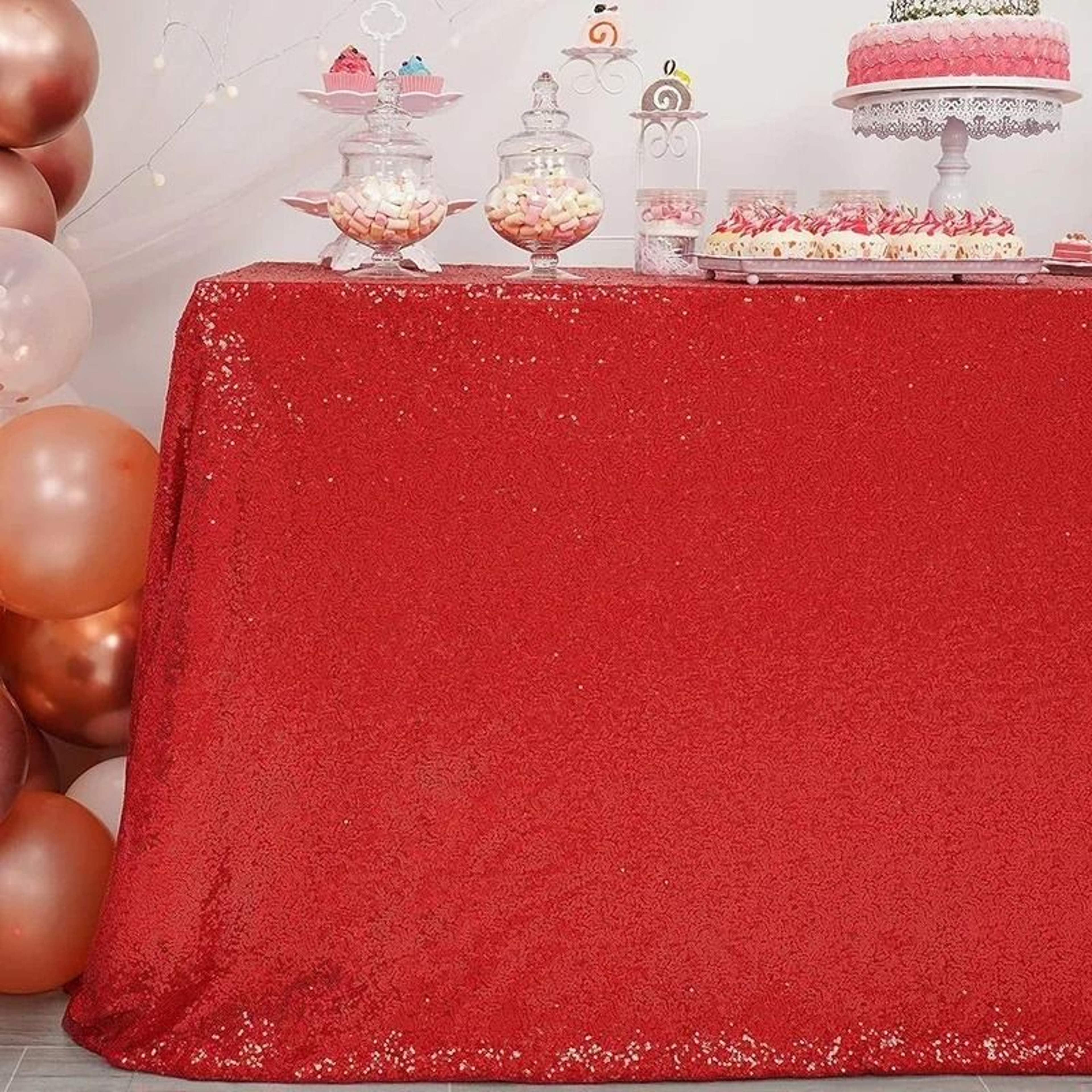 Gold Sequin Tablecloth Sparkle Cover Glitter Rectangle Overlay For Wedding Birthday  Cake Table Dec 8