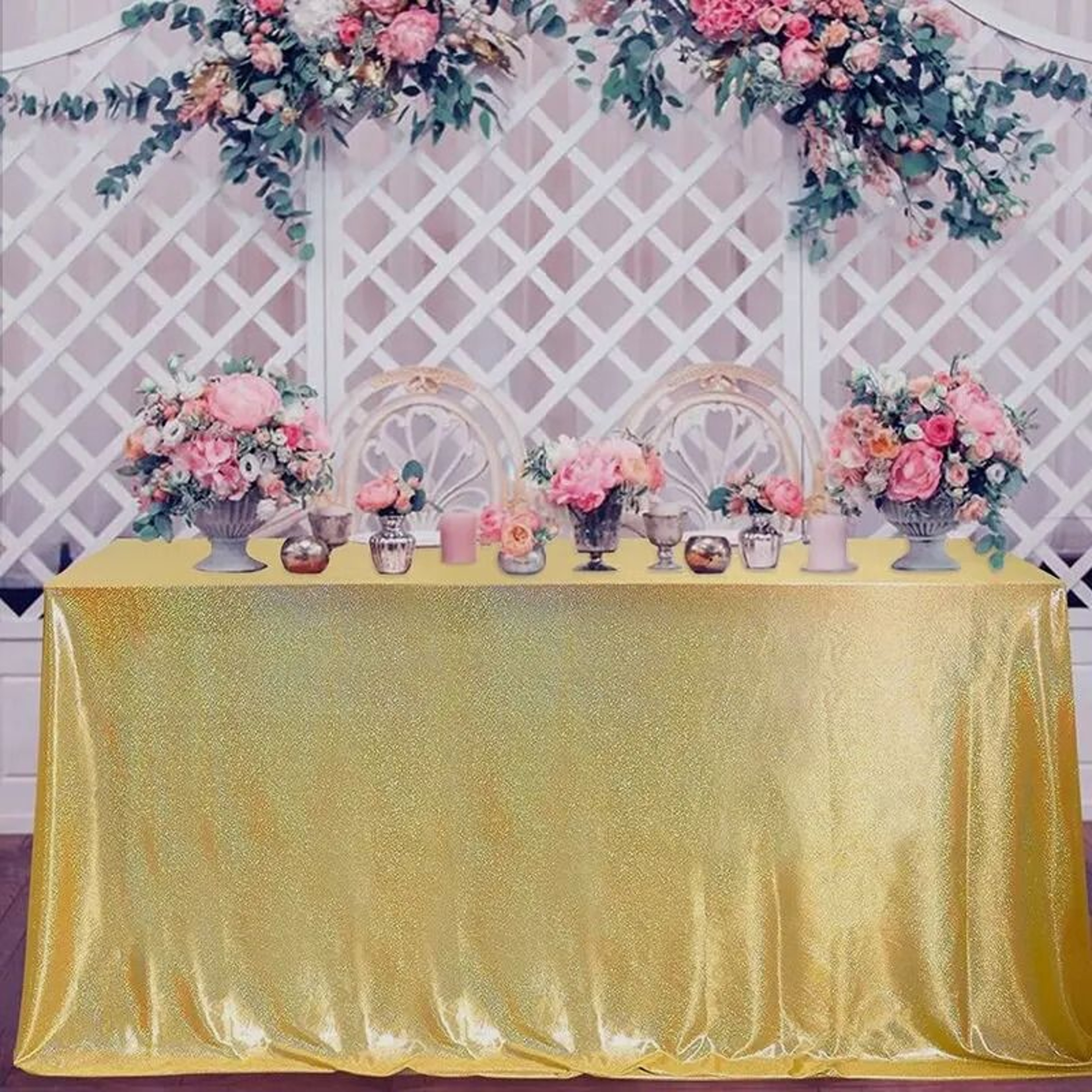 Lavender Iridescent Sequin Tablecloth Sparkle Rectangular Cover For Birthday Wedding  Party Decor 1