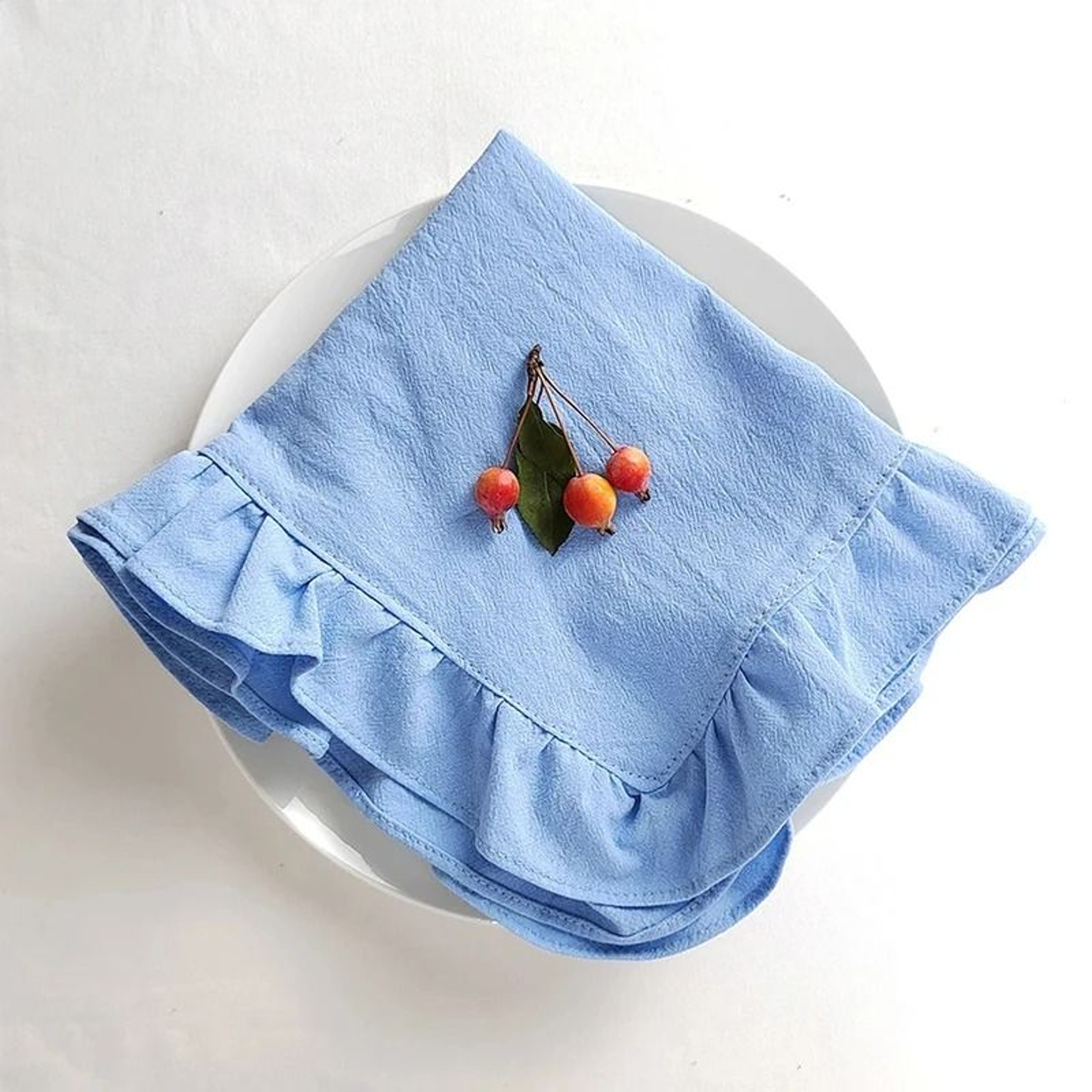 Set Of 4 Ruffle Placemats  Washable Cloth Napkins Farmhouse Table Mats For Dining Weddings  Home De 23