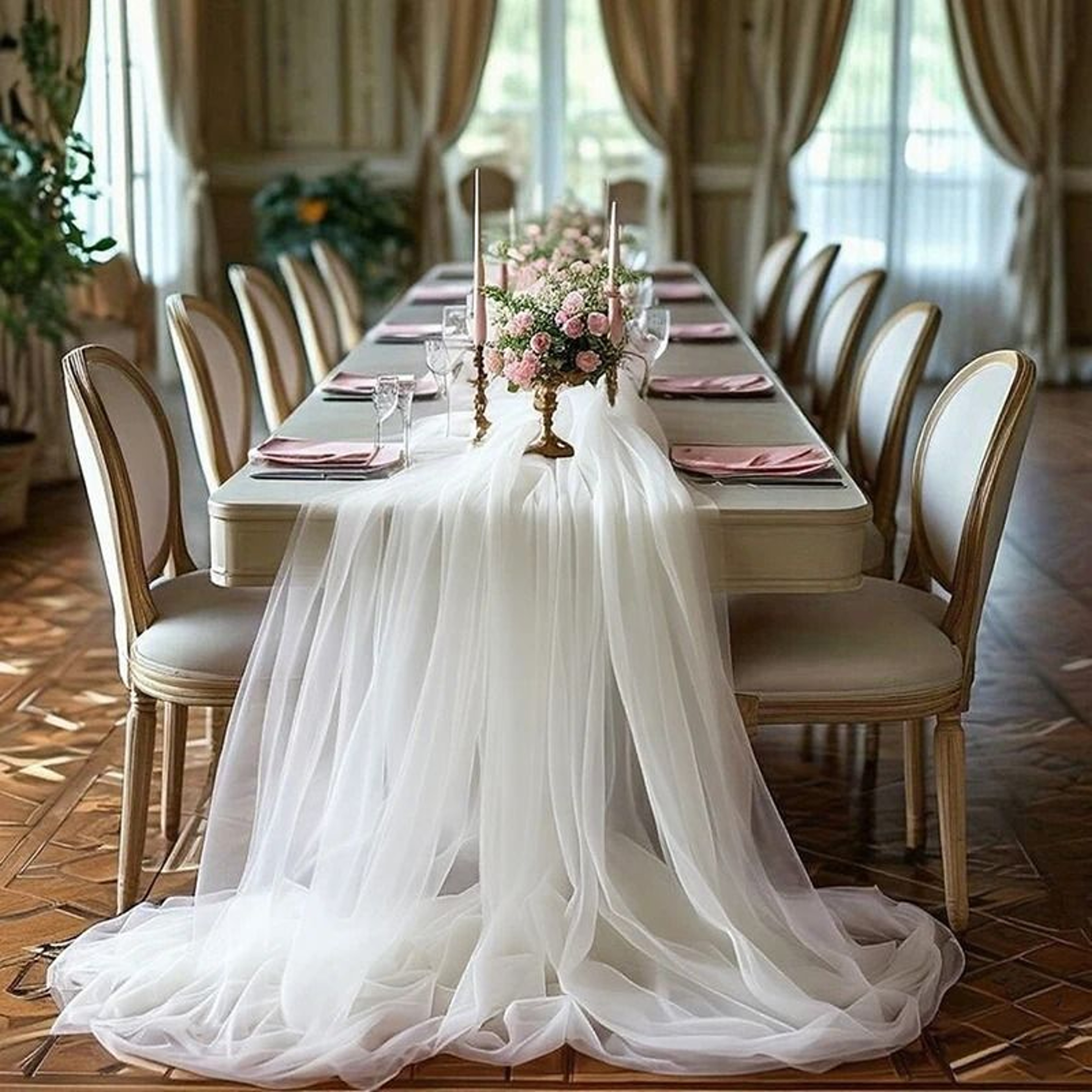1 Panel White Tulle Sheer Backdrop Curtain Ceiling Drapes For Wedding Baby Shower  Photo Decor 1