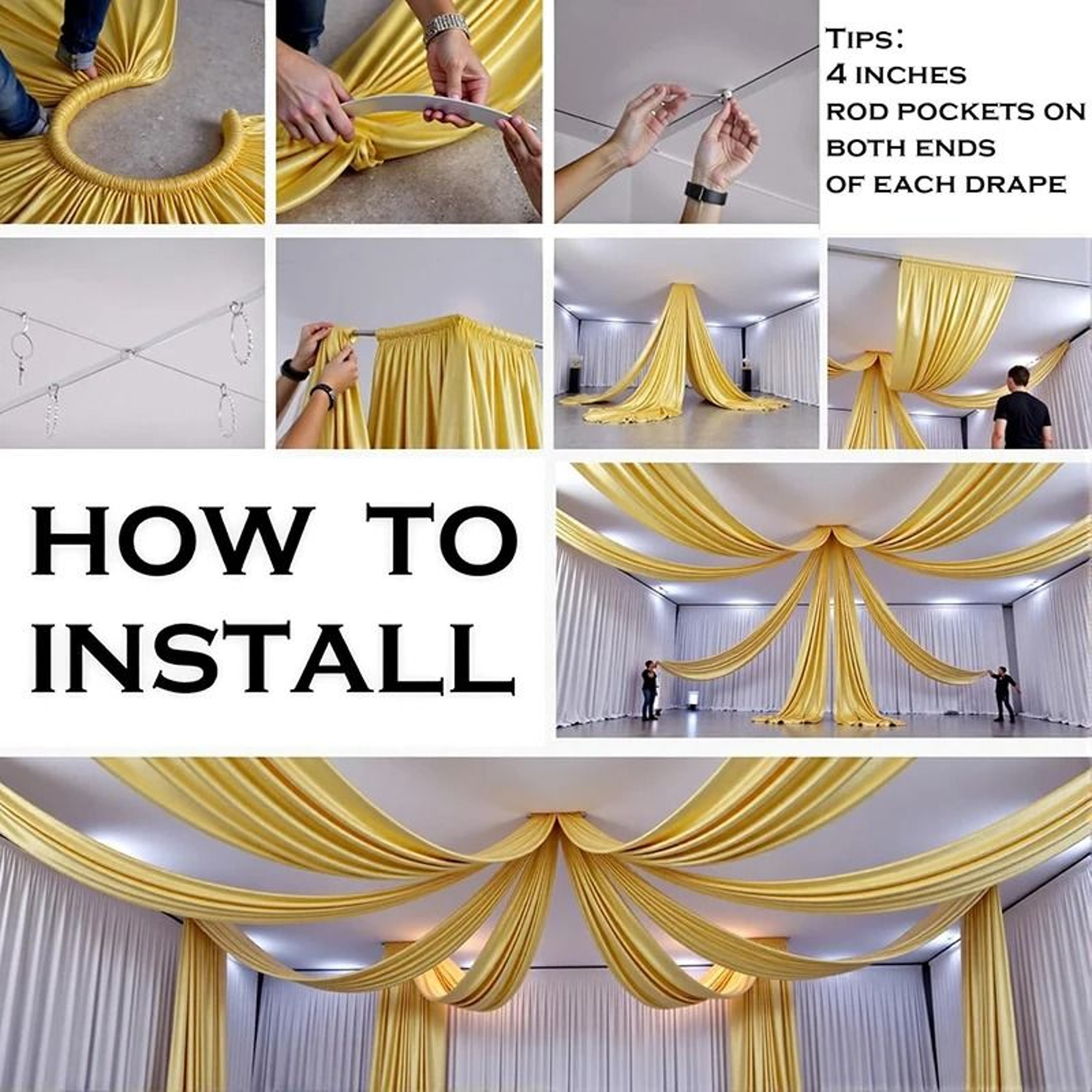 Satin Backdrop Curtain  Ceiling Drape Silky Party Decor For Weddings  Birthdays 4