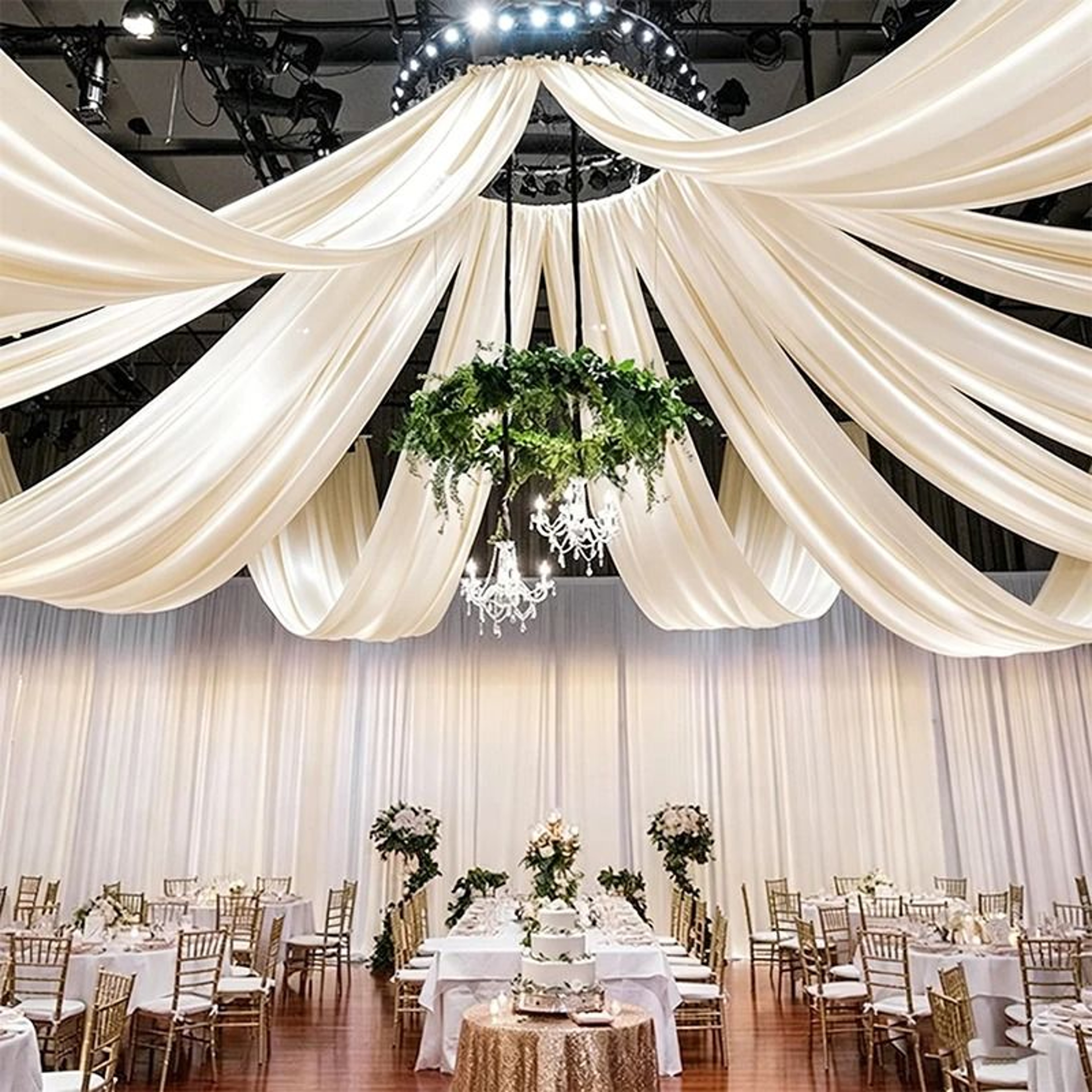 Satin Backdrop Curtain  Ceiling Drape Silky Party Decor For Weddings  Birthdays 16