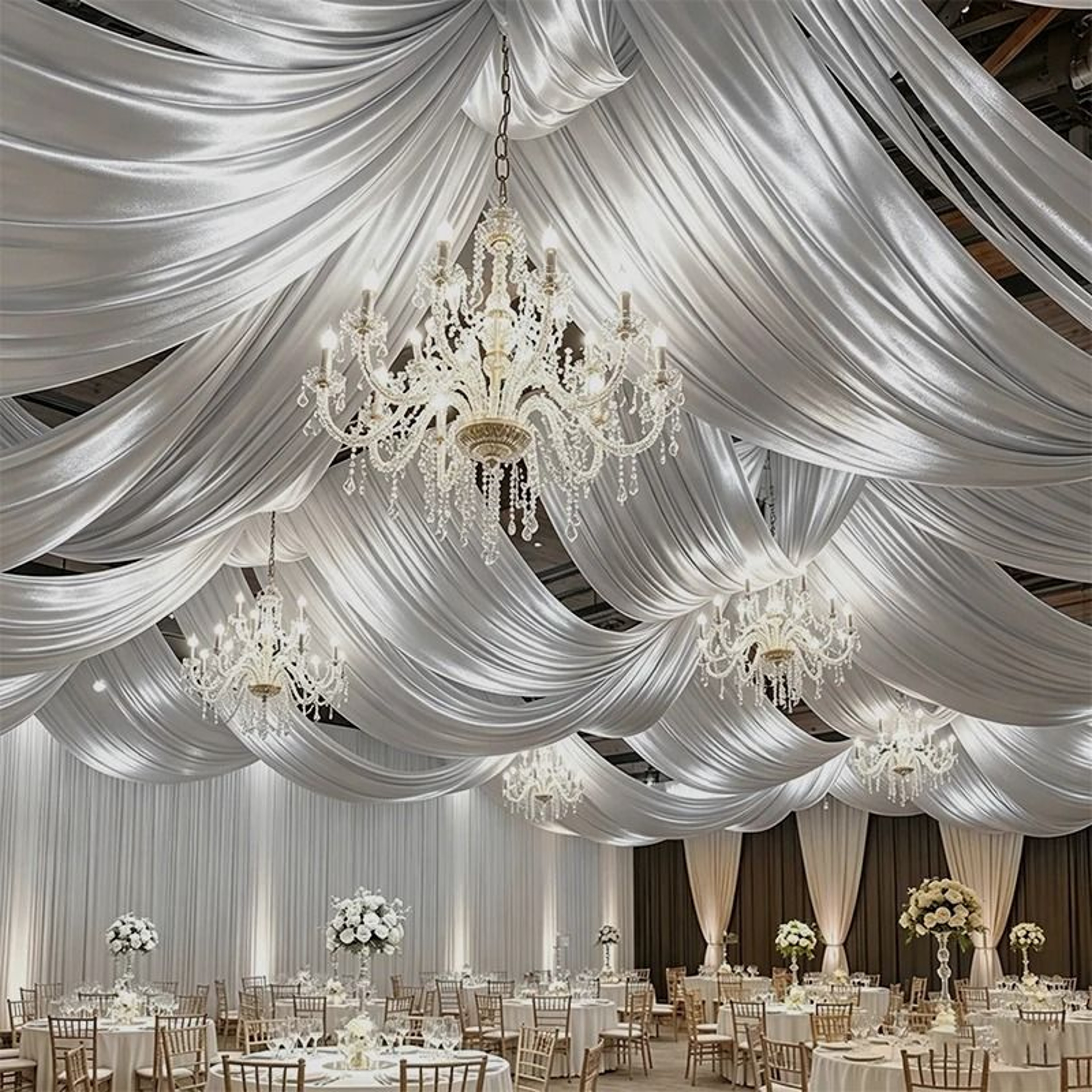 Satin Backdrop Curtain  Ceiling Drape Silky Party Decor For Weddings  Birthdays 21