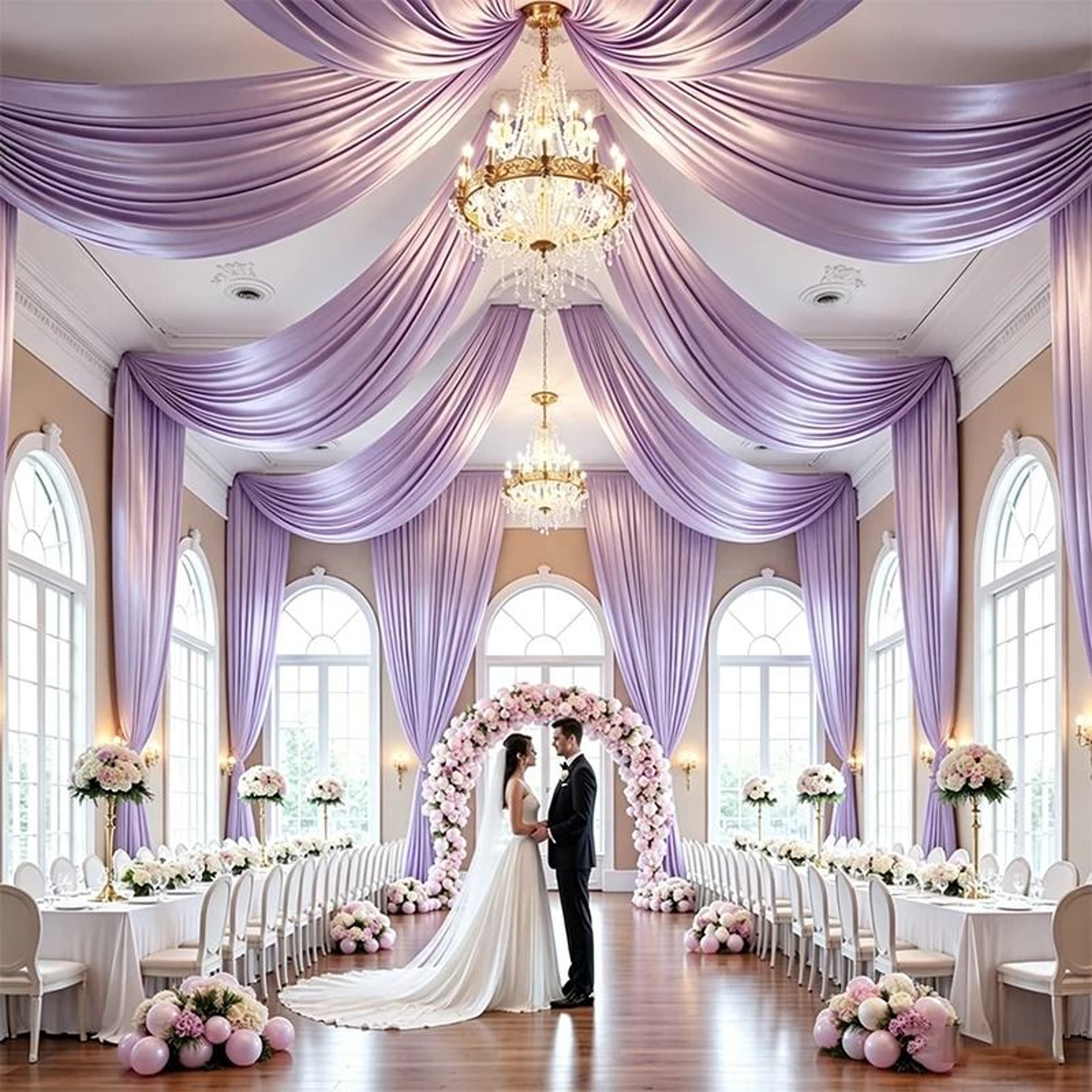 Satin Backdrop Curtain  Ceiling Drape Silky Party Decor For Weddings  Birthdays 20