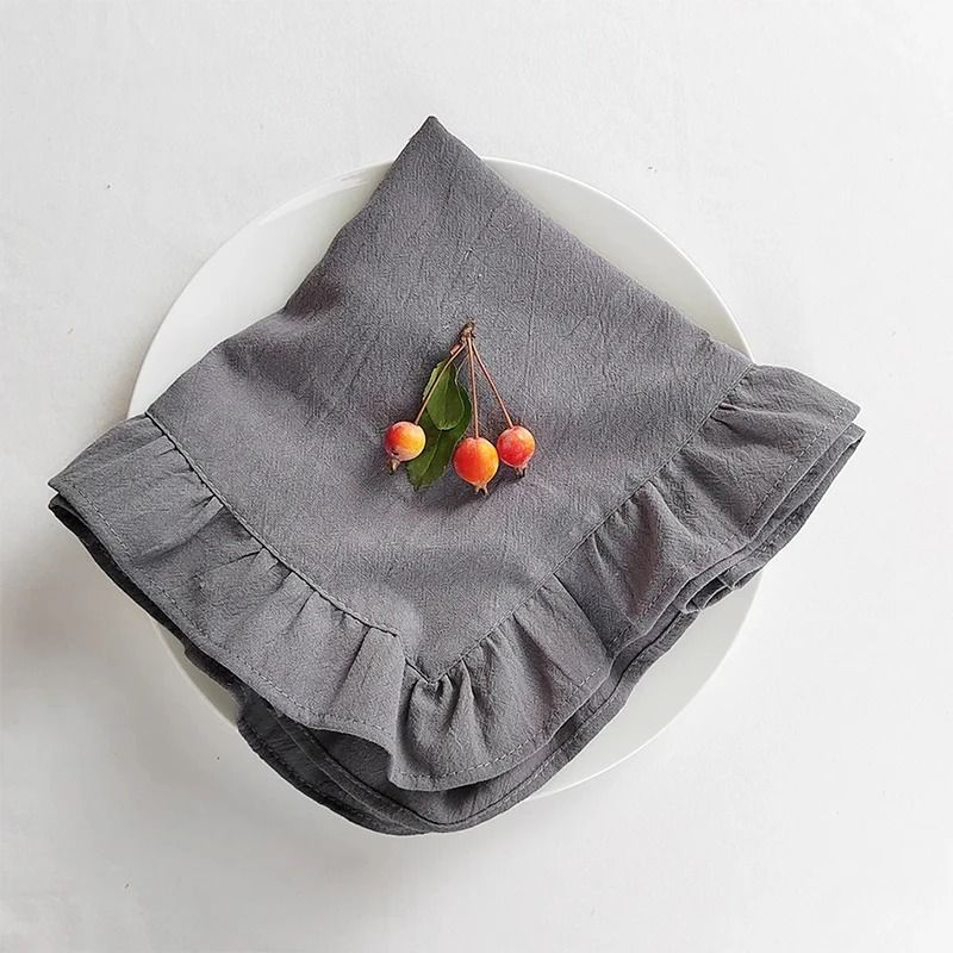 Christmas Ruffled Cotton Table Runner Rustic Farmhouse Table Decor For Weddings  Holidays 16