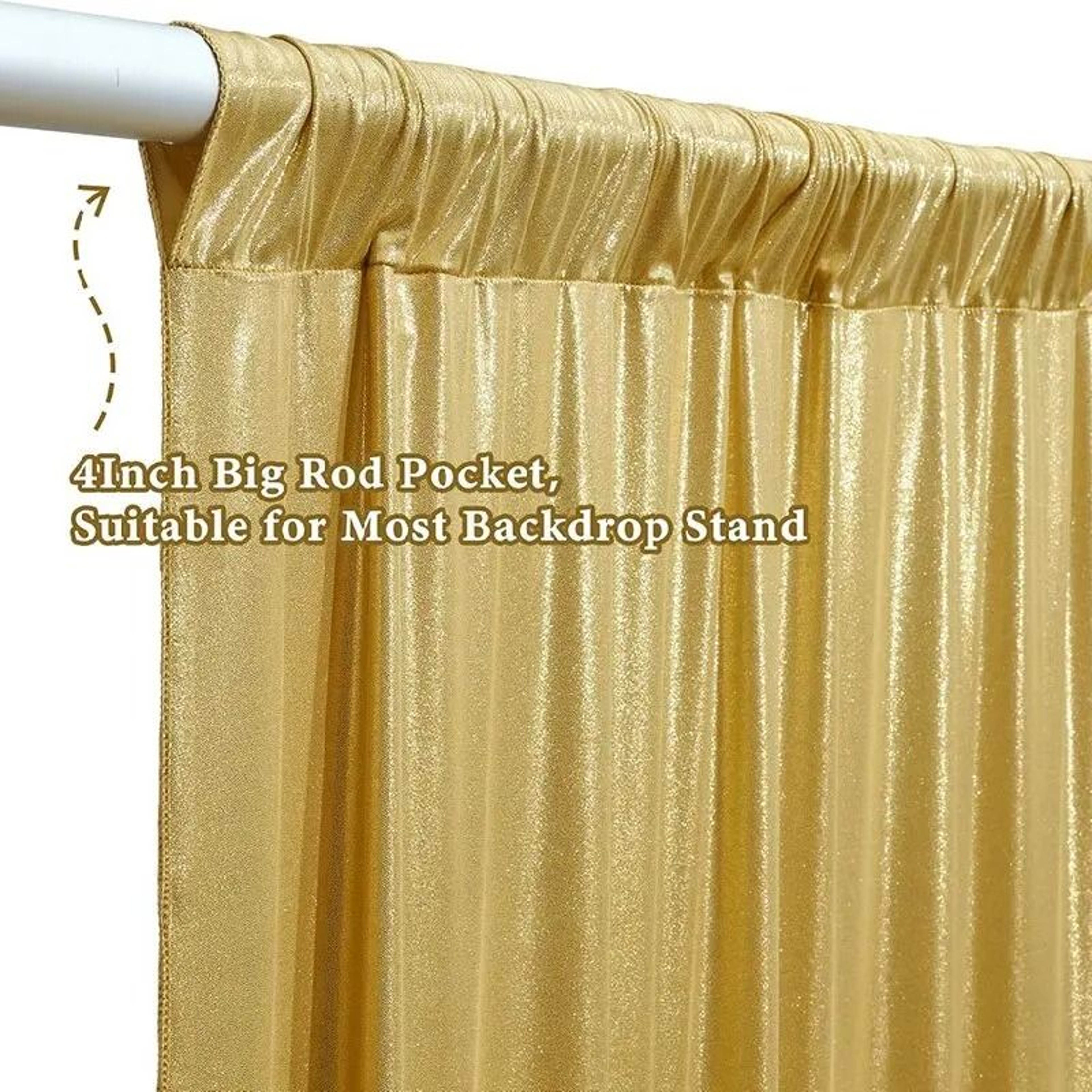 Gold Sequin Backdrop Curtain WrinkleFree Shimmer Drape For Wedding Birthday  Christmas Decor 5