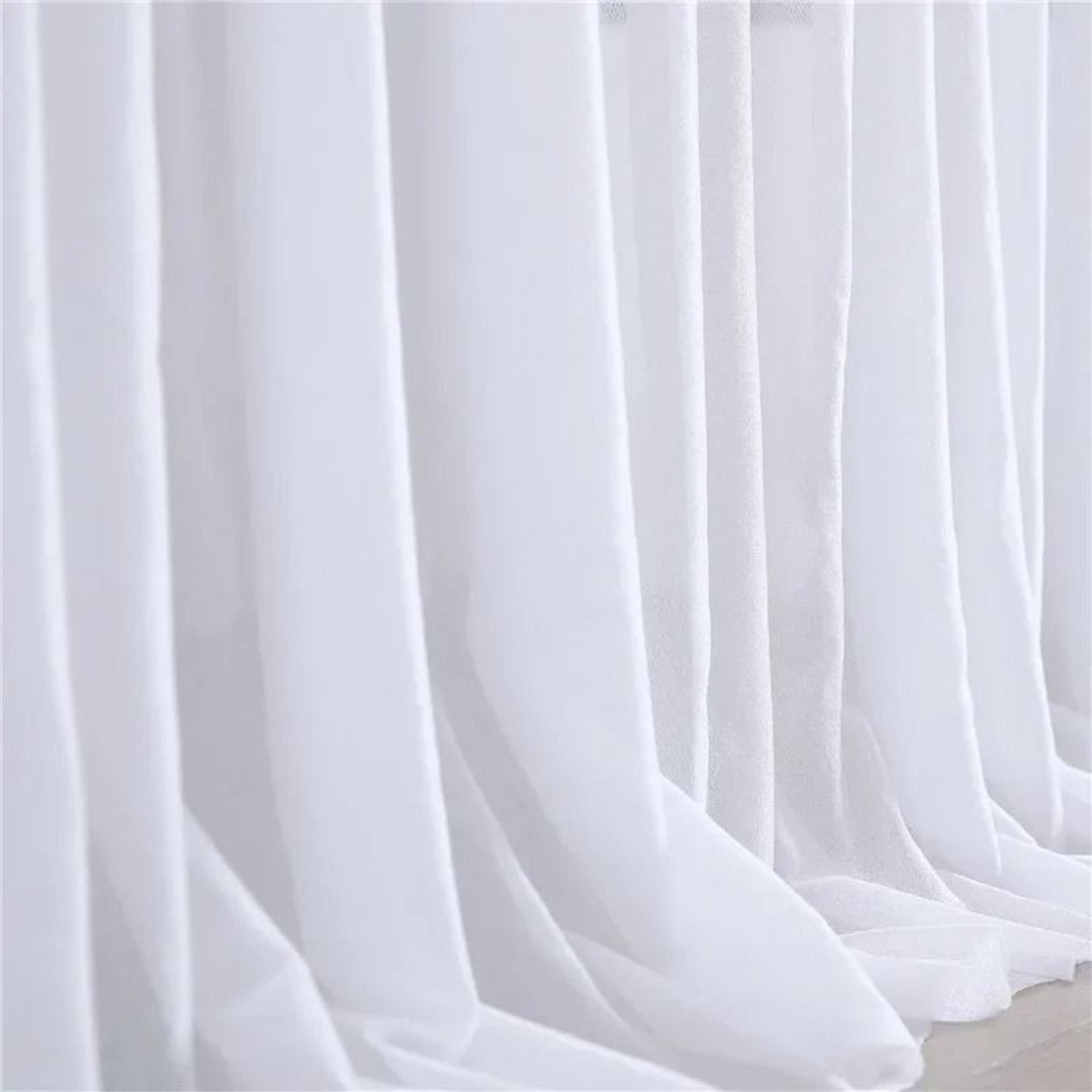 White Tulle Ruffle Table Skirt SemiSheer Cover For Wedding Bridal Shower  Birthday Decor 4