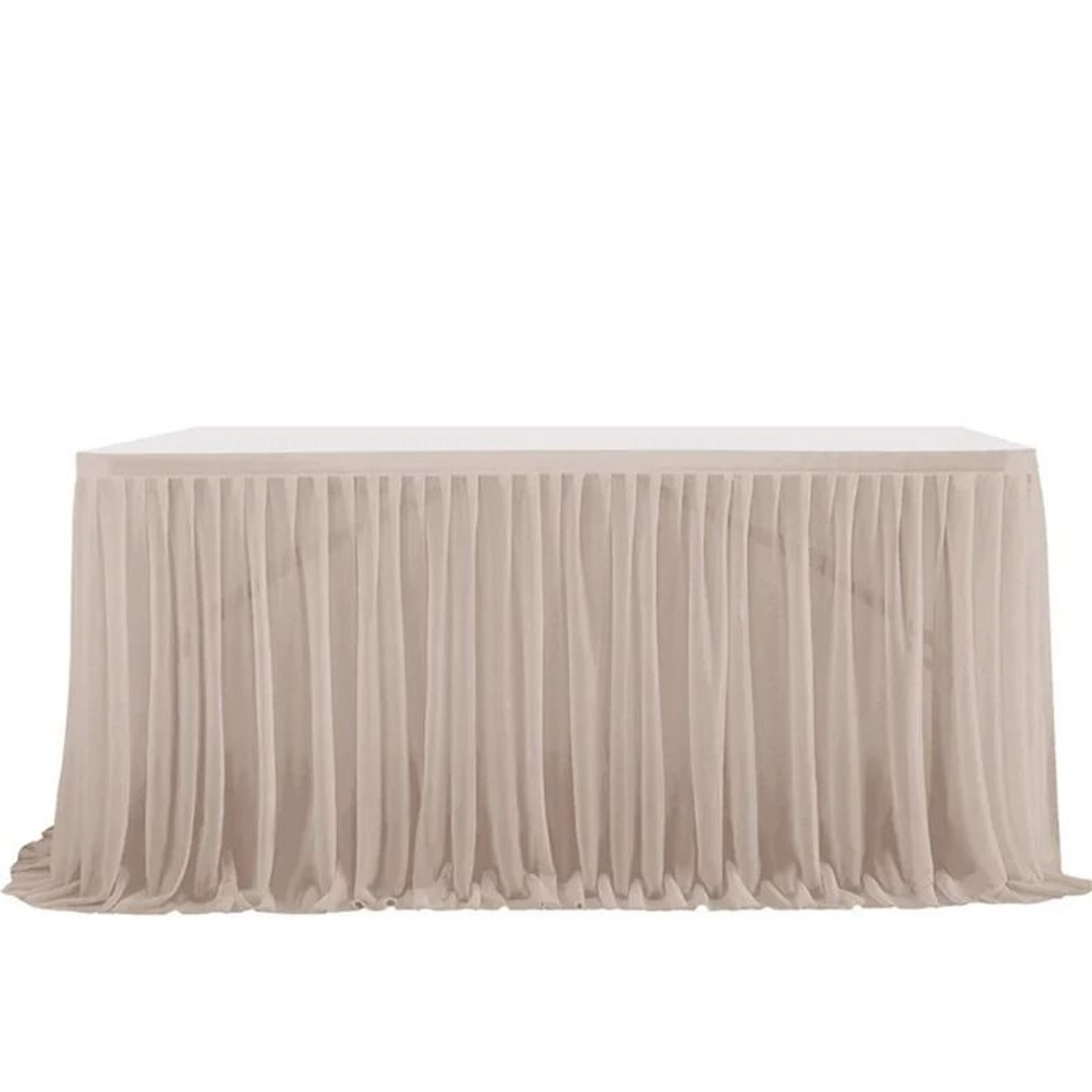 White Tulle Ruffle Table Skirt SemiSheer Cover For Wedding Bridal Shower  Birthday Decor 18