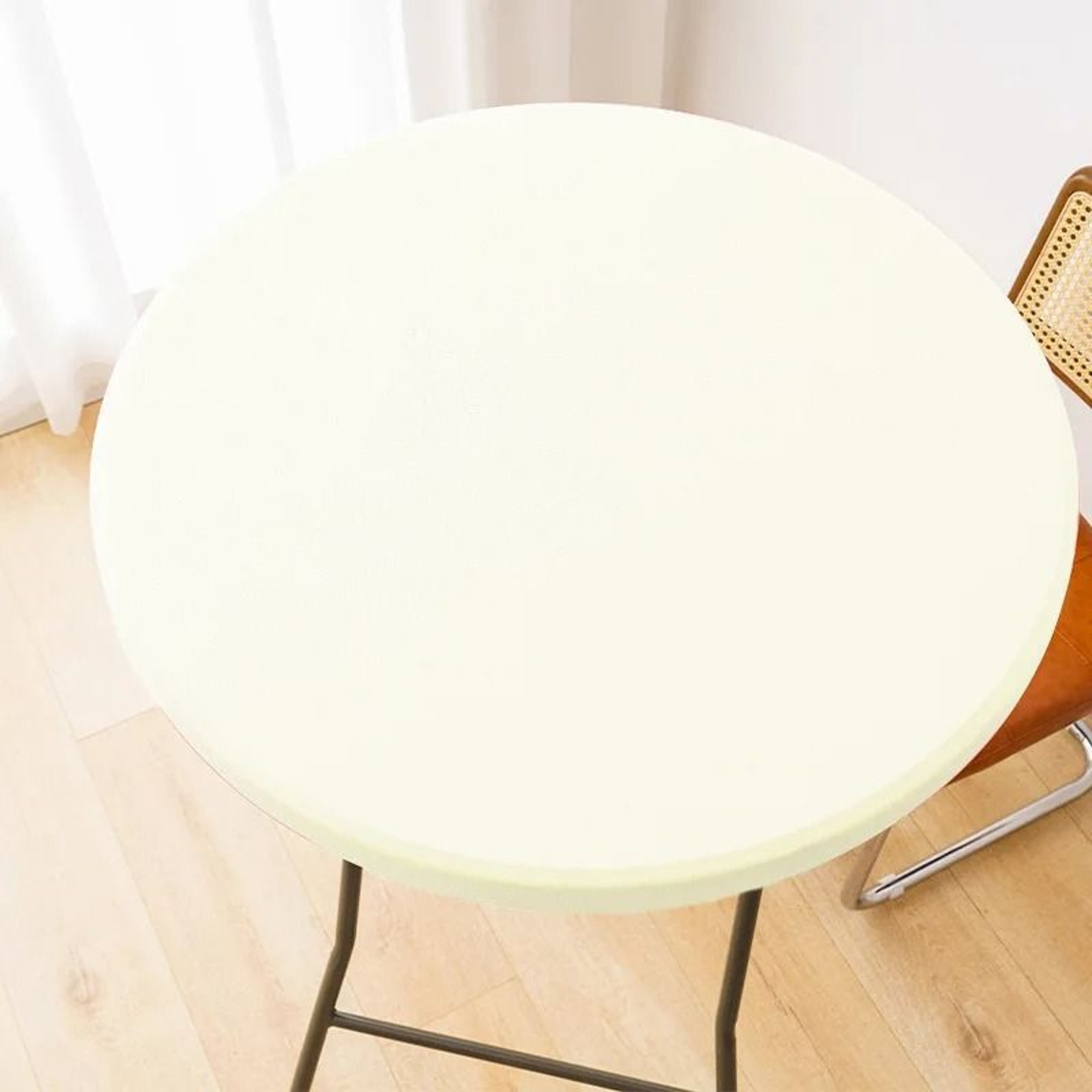 Round Spandex Elastic Tablecloth Dustproof Stretch Fitted Cover For Picnic Dining  Wedding 12