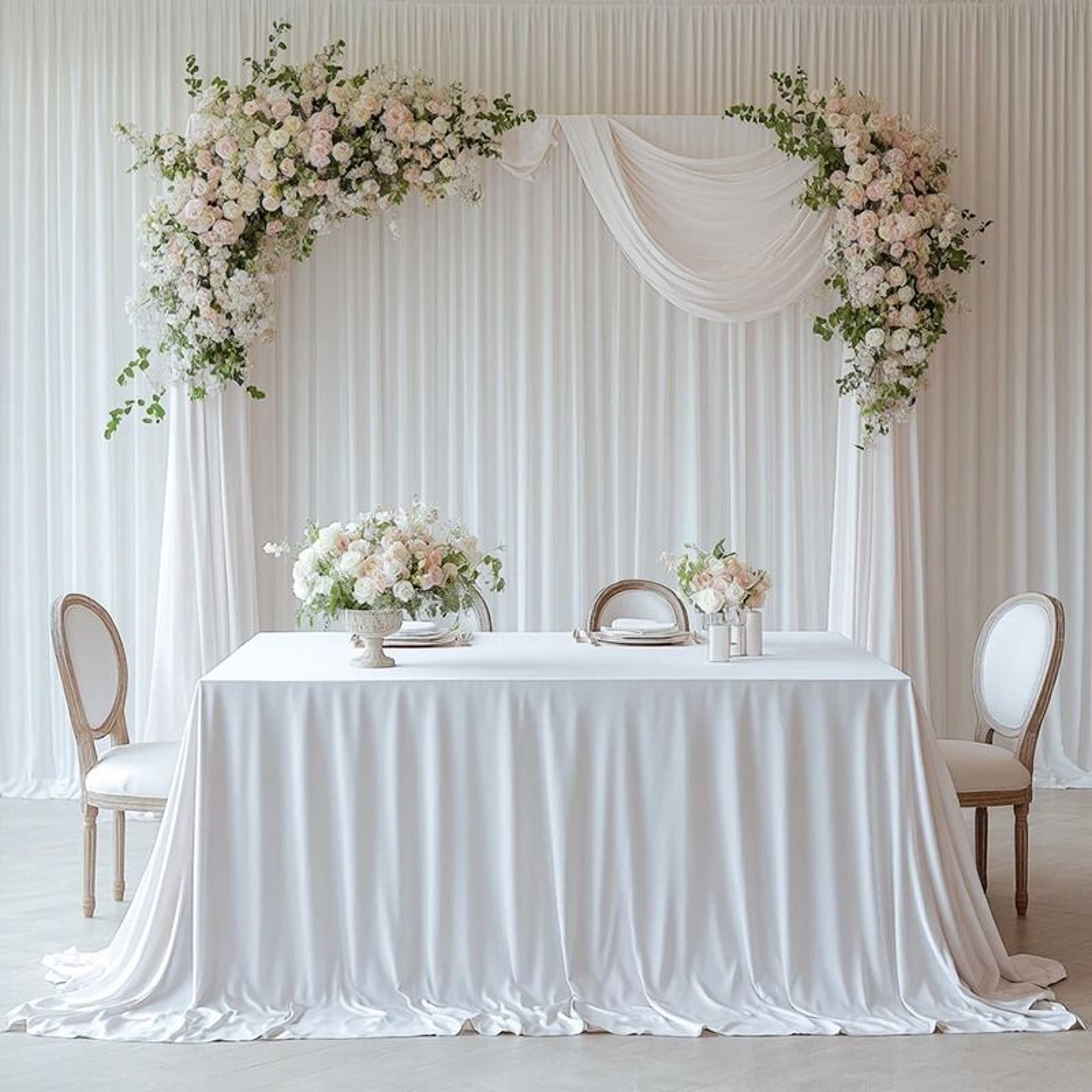 White Stretch Spandex Rectangle Tablecloth WrinkleFree Fitted Polyester Cover For Wedding  Party De 1