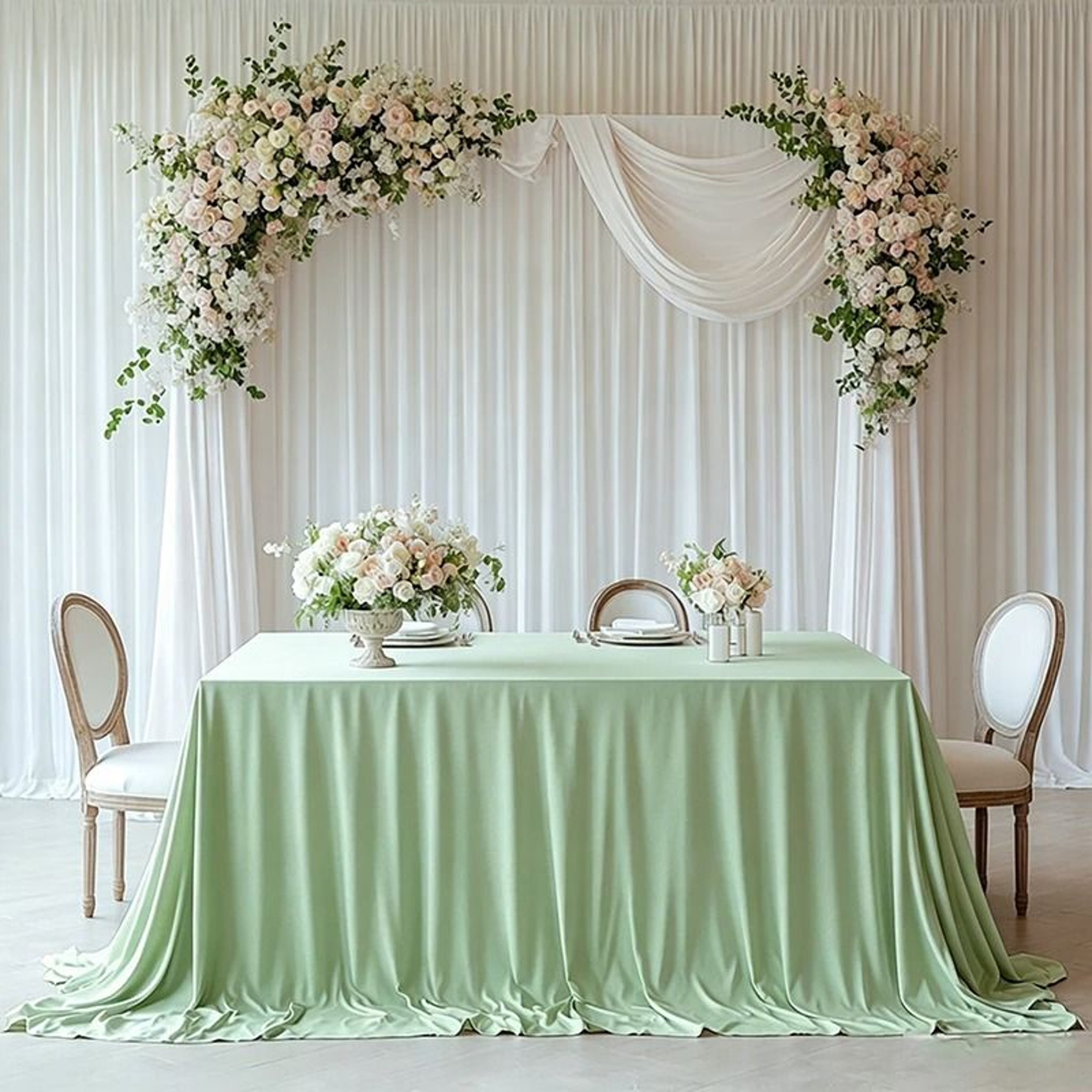 White Stretch Spandex Rectangle Tablecloth WrinkleFree Fitted Polyester Cover For Wedding  Party De 12