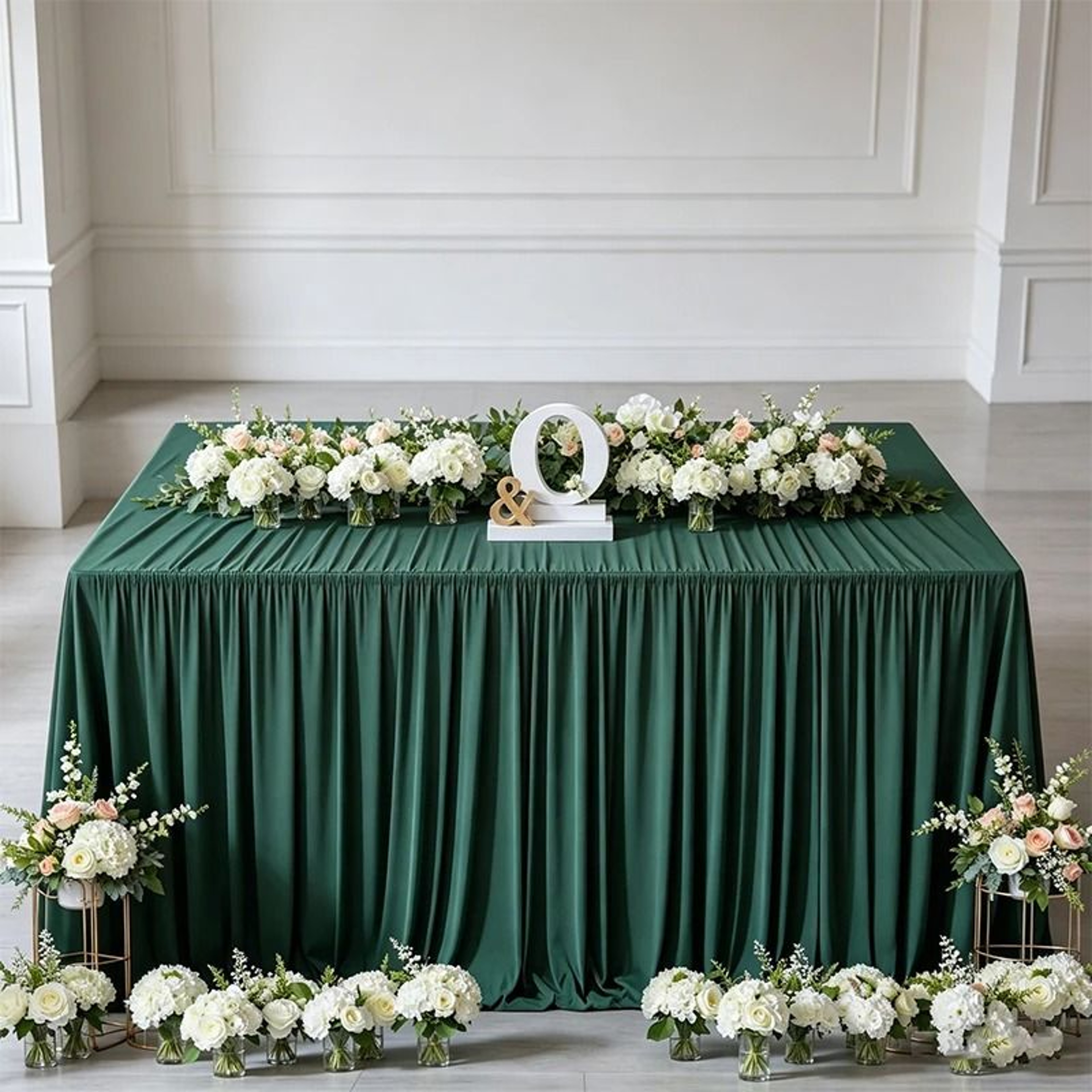 White Stretch Spandex Rectangle Tablecloth WrinkleFree Fitted Polyester Cover For Wedding  Party De 6